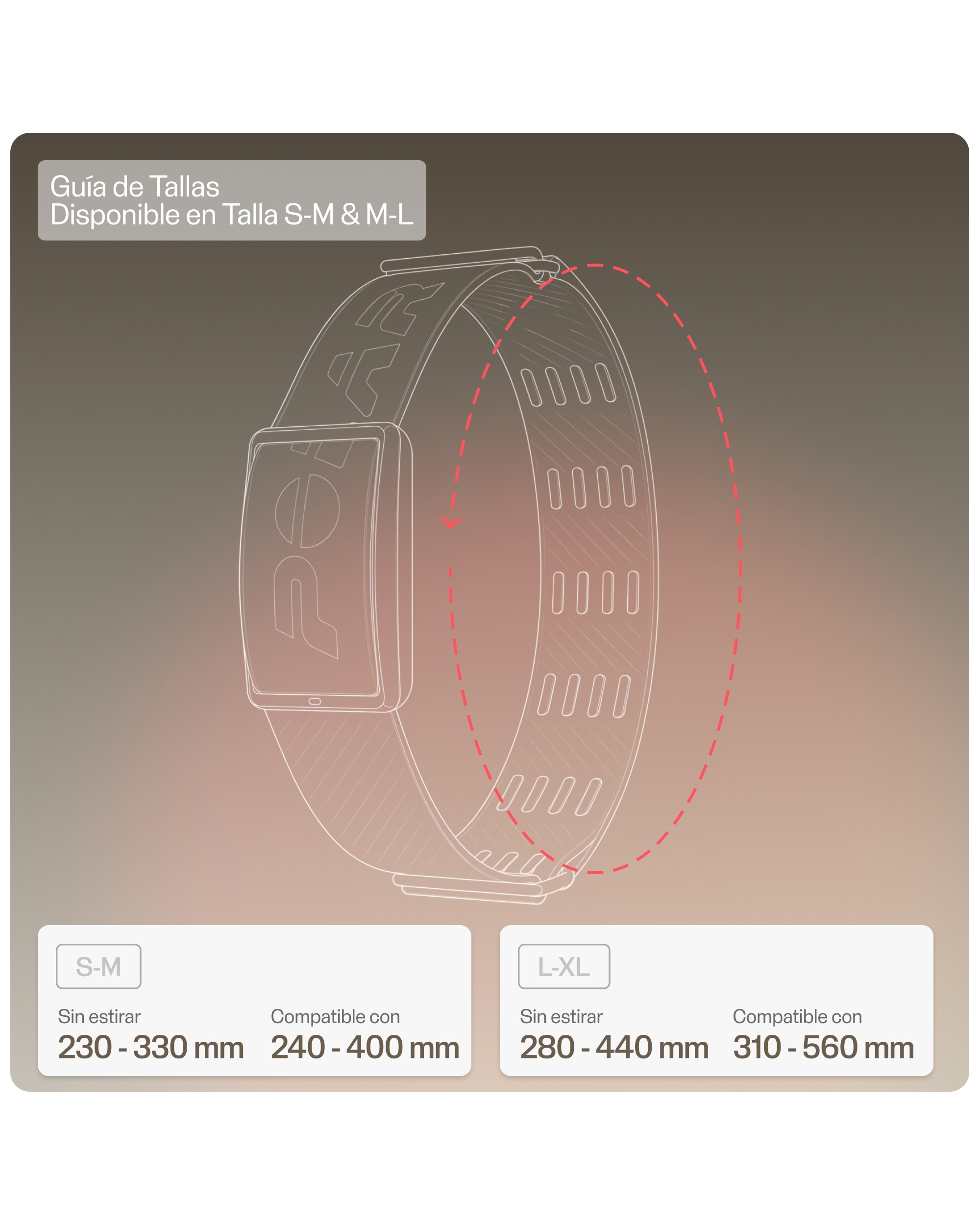 Brazalete deportivo para Polar Loop L-XL - Gris Gris-3