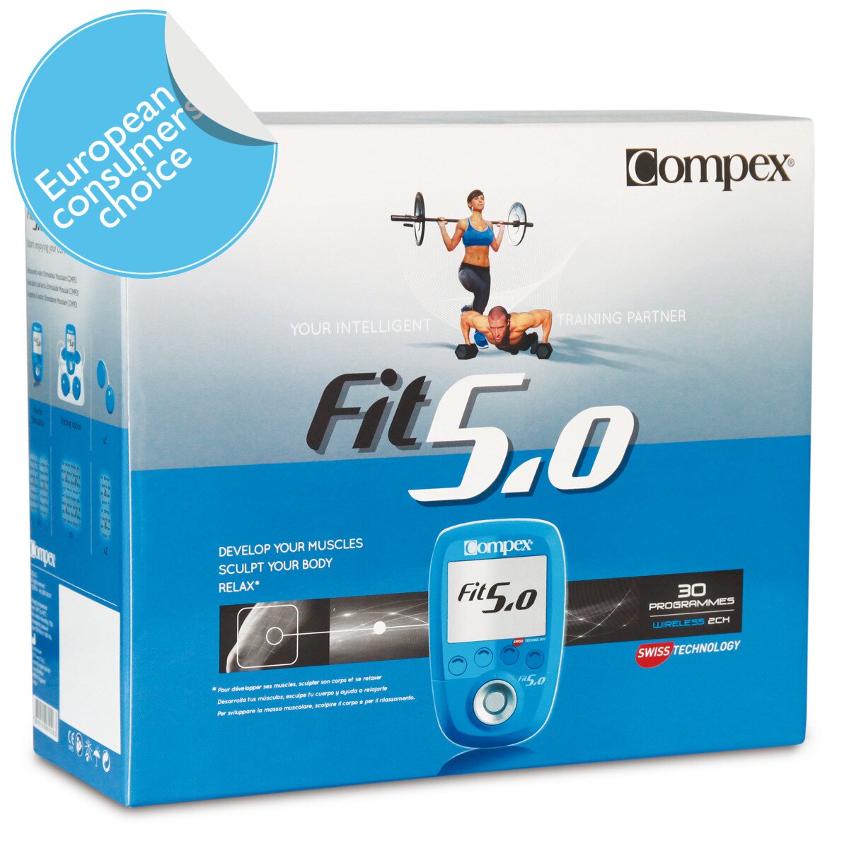Electroestimulador Wireless FIT5.0 Compex Azul-3