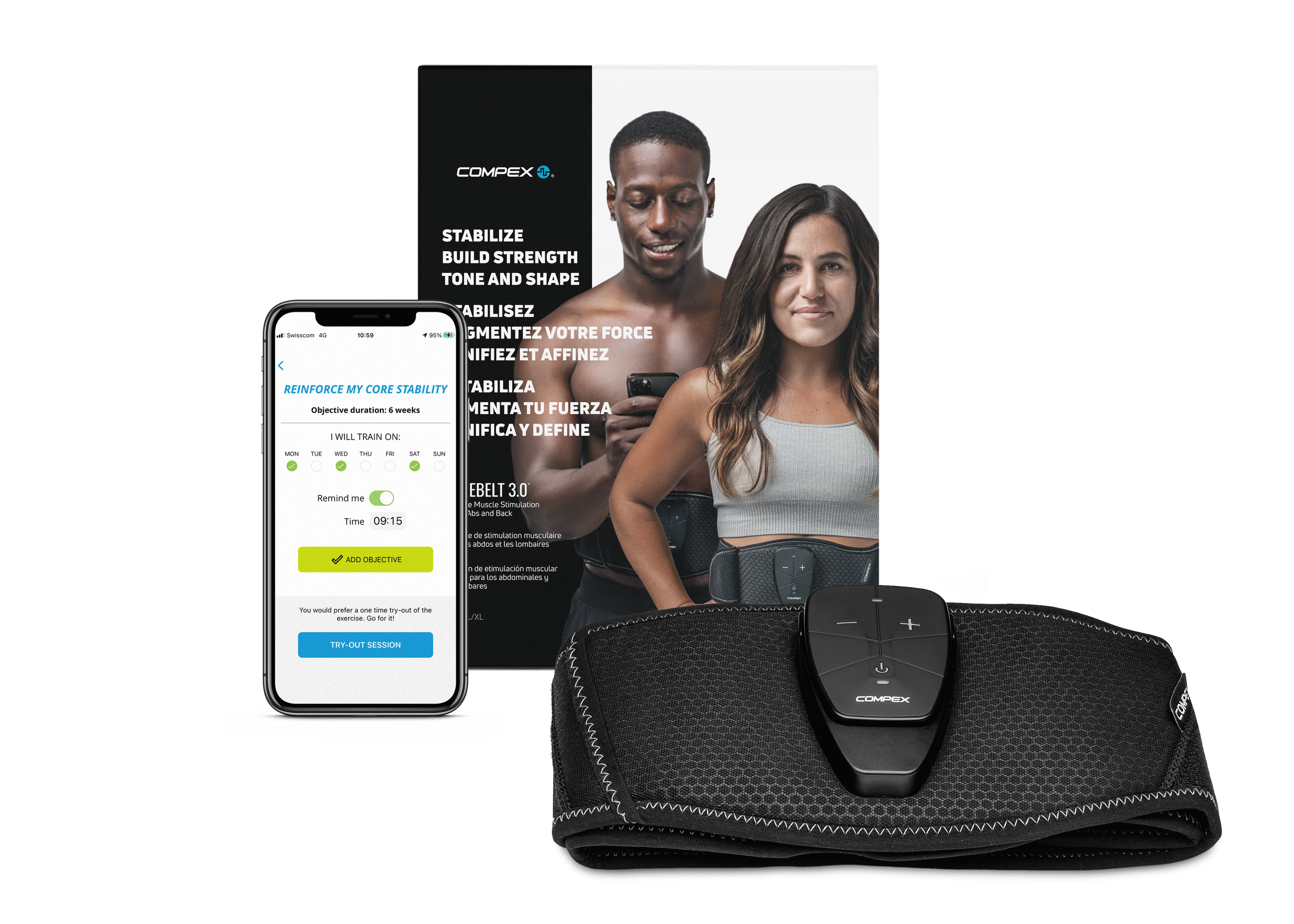 Conjunto Corebelt 3.0 Compex Preto / Cinzento-14