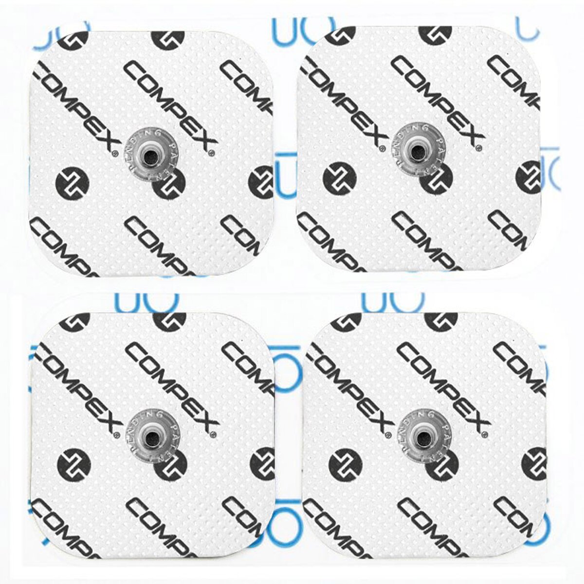Pack de 4 eléctrodos EasySnap Performance 5 x 5 cm 1 snap Compex Branco-2