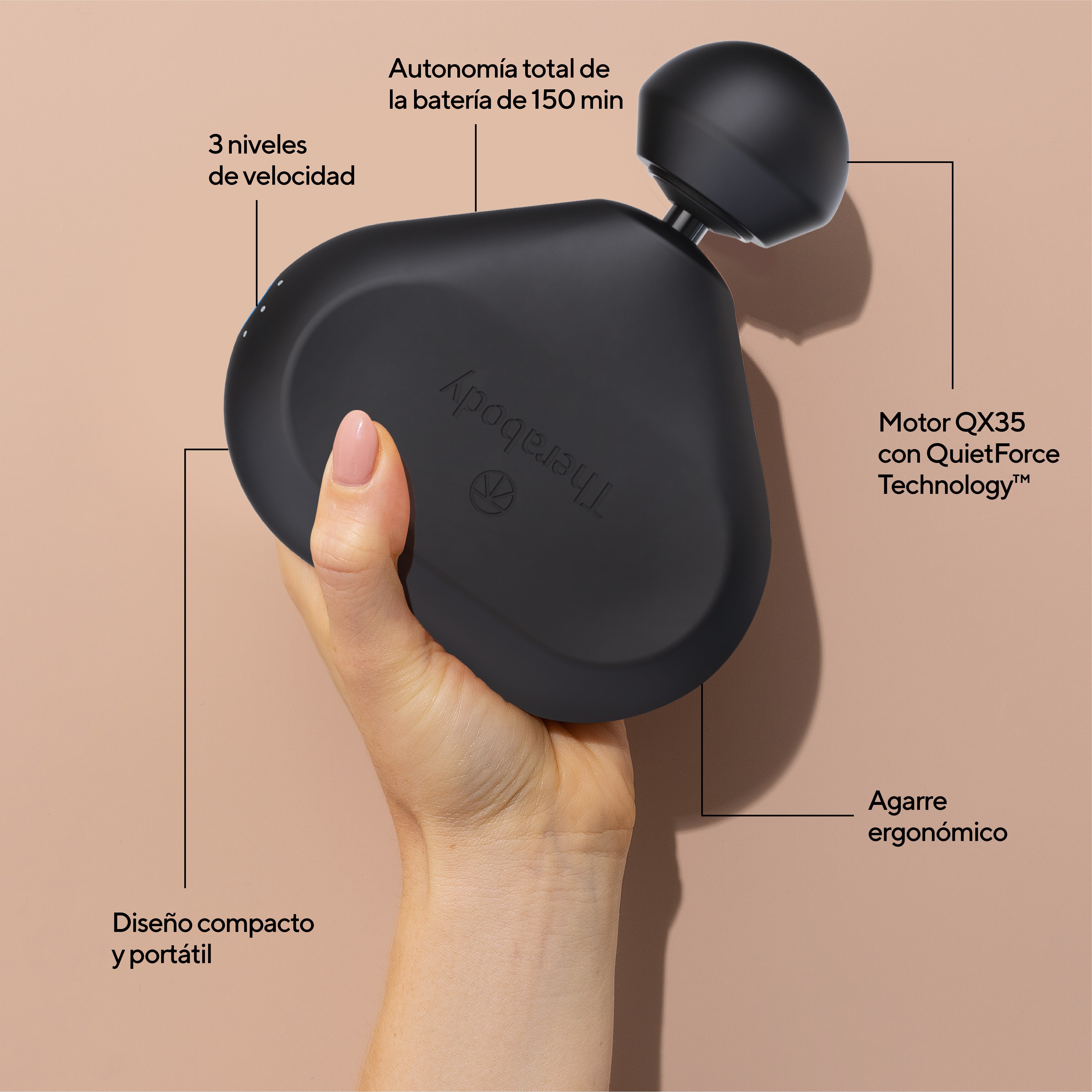Theragun Mini (1ª Geração) Pistola de Massagem de Terapia Percussiva Preto-8