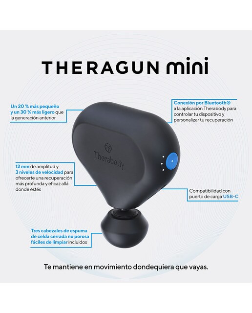 Theragun Mini (2ª Geração) Pistola de Massagem de Terapia Percussiva Preto-6