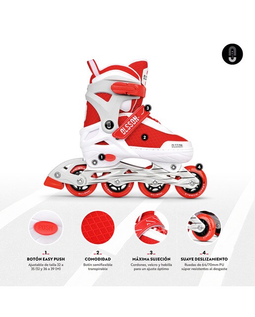 Patines en línea Halley Olsson and Brothers Rojo / Blanco-3