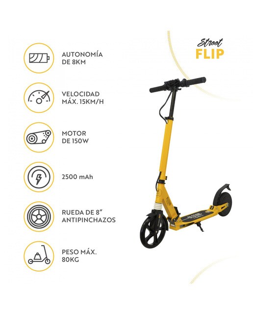 Trotinete Elétrica Flip Amarelo / Preto-4