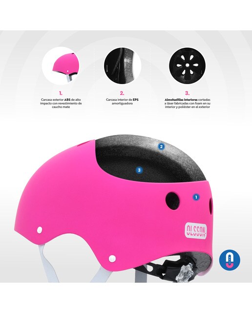 Capacete de Skate para Criança Rosa-5