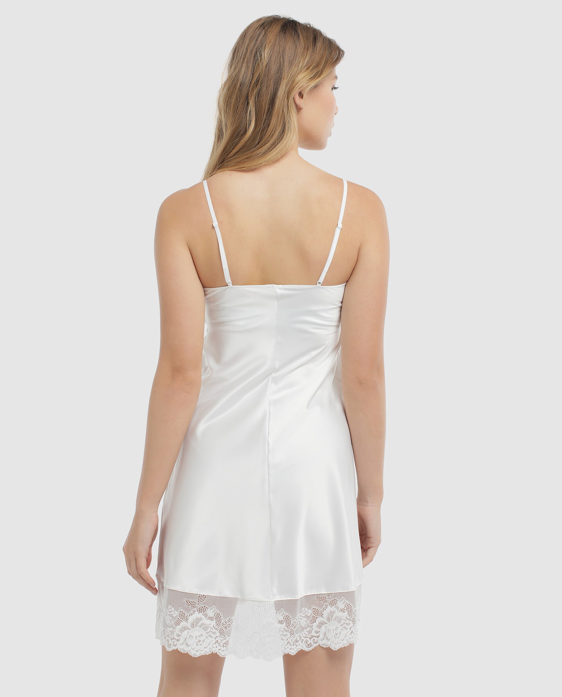 Combinación en blanco con puntilla de encaje - Janira - Blanco Blanco-2