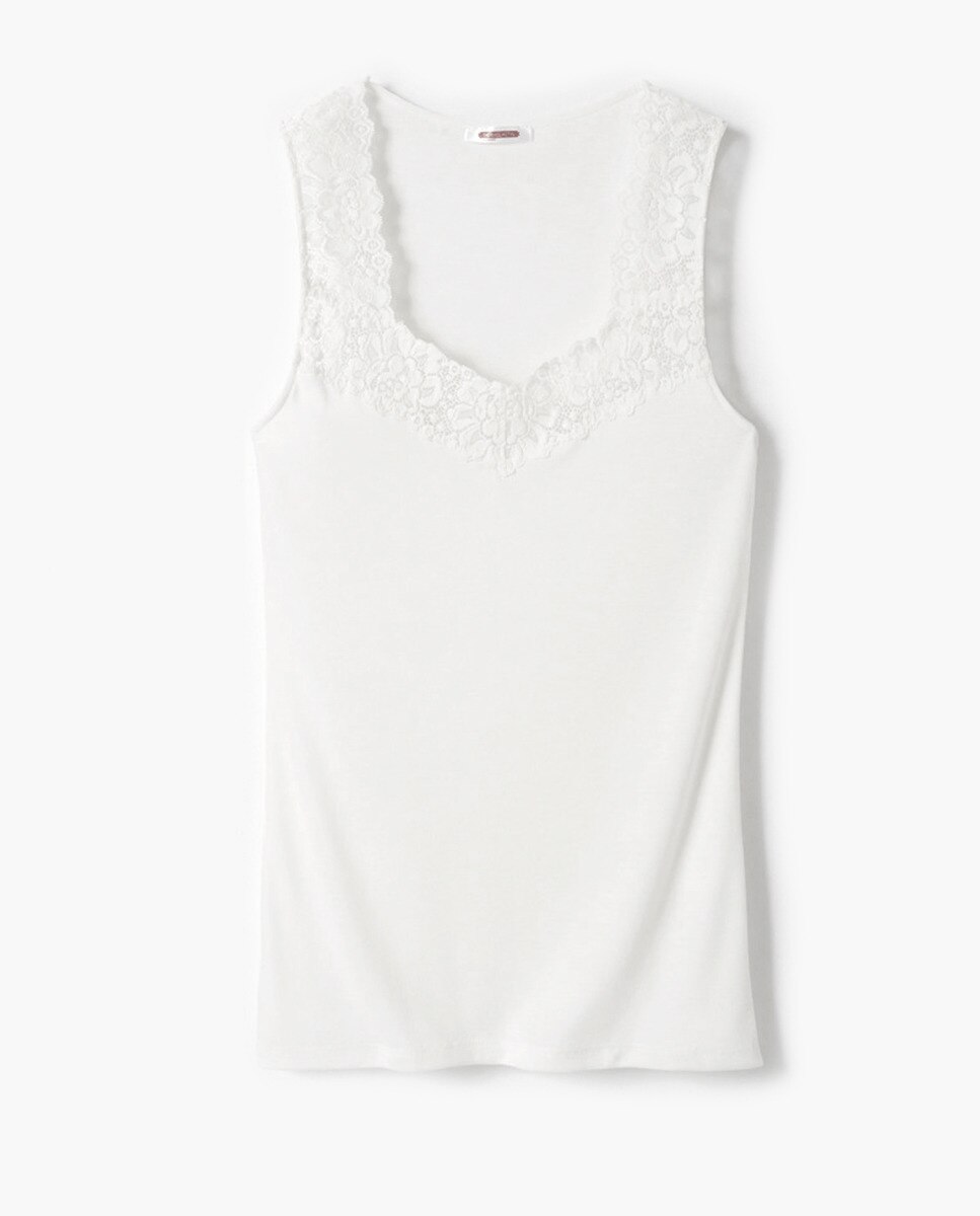 Camiseta térmica de mujer con tirantes Feminin Touch - Damart - Blanco Blanco-3
