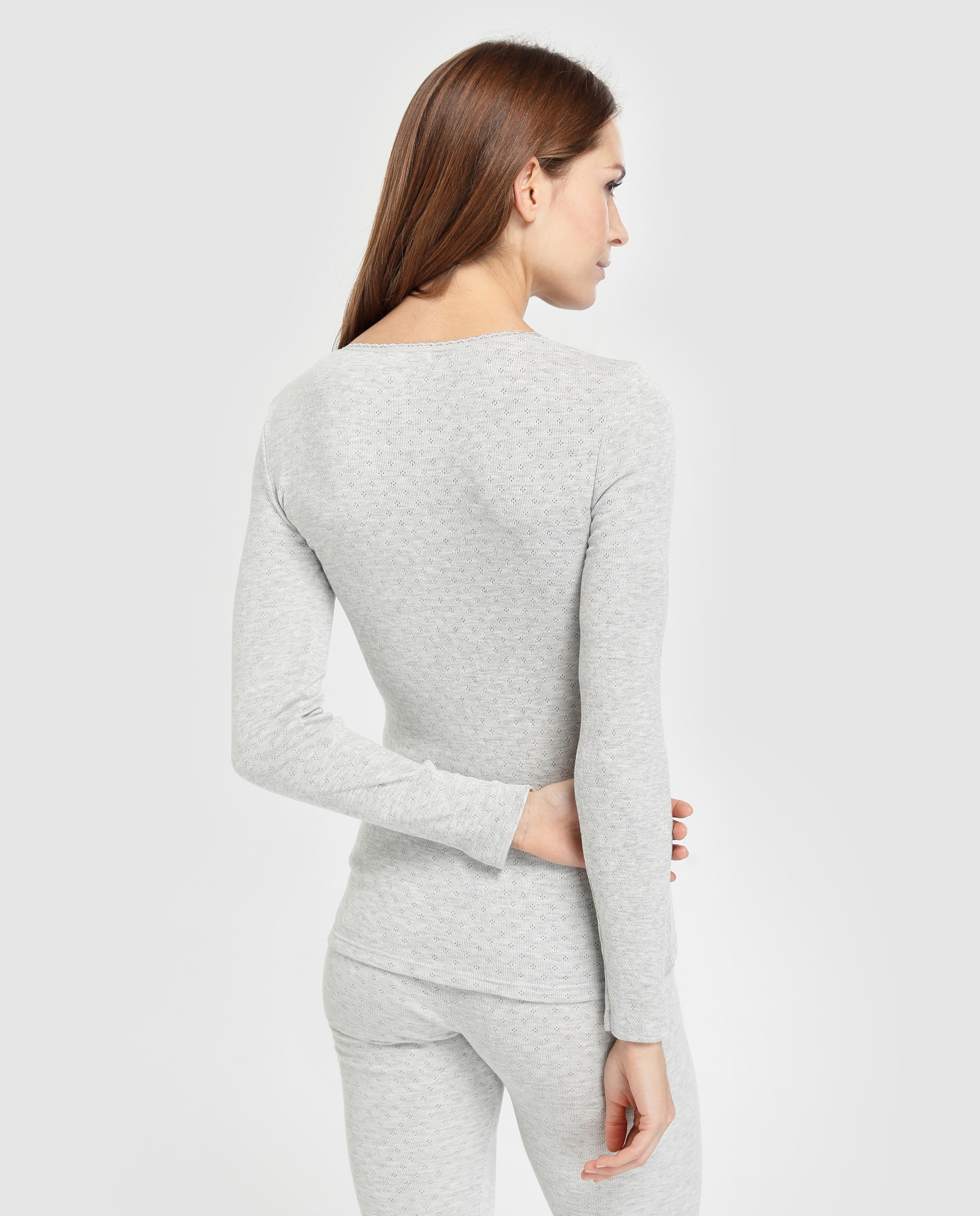 Camiseta interior de mujer térmica Fancy Knit Thermolactyl grado 4 - Damart - Blanco Blanco-2