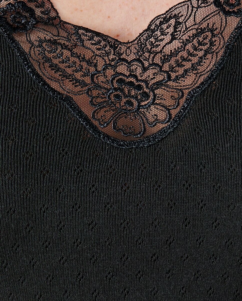Camisola interior térmica Fancy Knit Thermolactyl grau 4 Preto-3