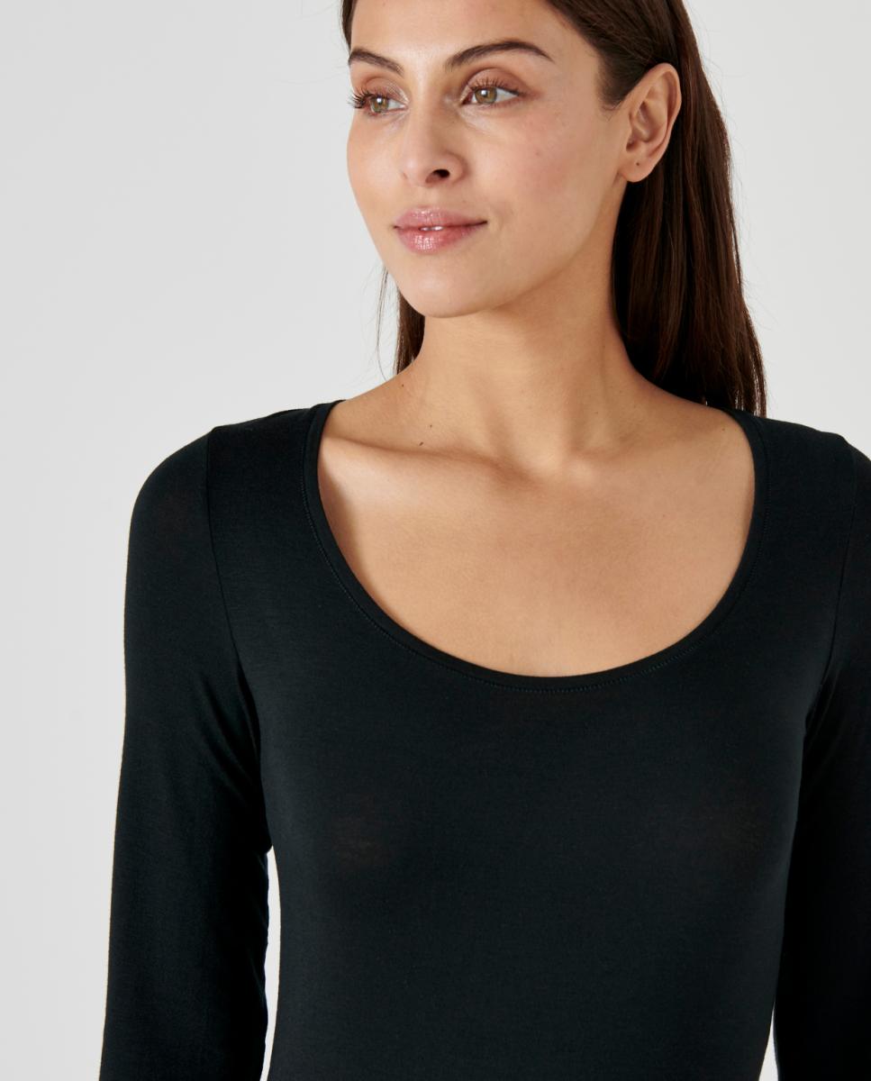 Camisola Interior Térmica de Manga Comprida Thermolactyl Sensitive Invisível Preto-2