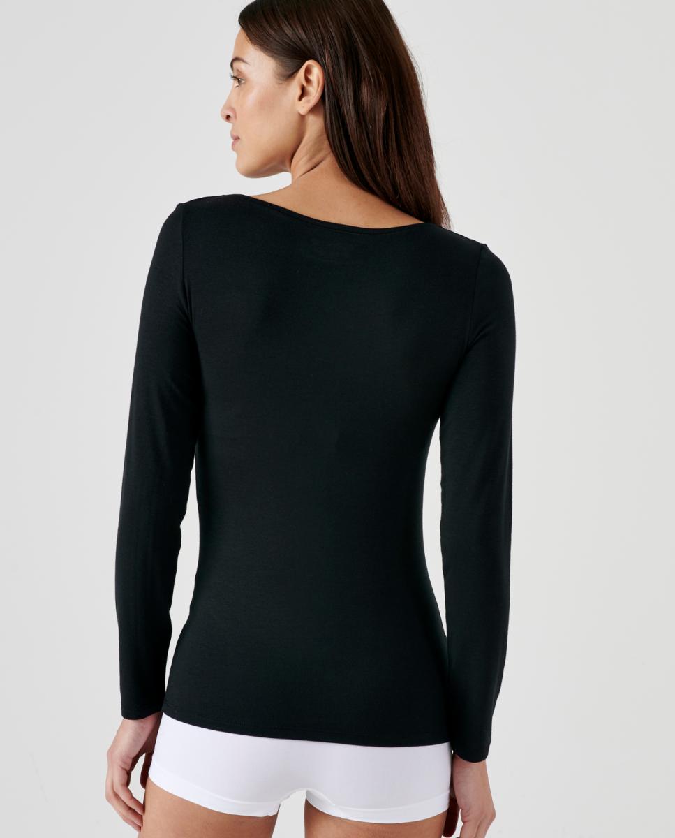 Camisola Interior Térmica de Manga Comprida Thermolactyl Sensitive Invisível Preto-3