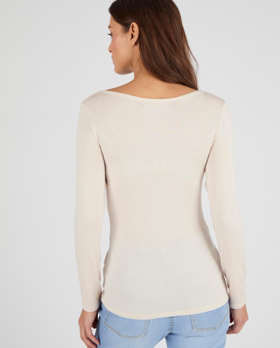 Camisola Interior Térmica de Manga Comprida Thermolactyl Sensitive Invisível Natural-3