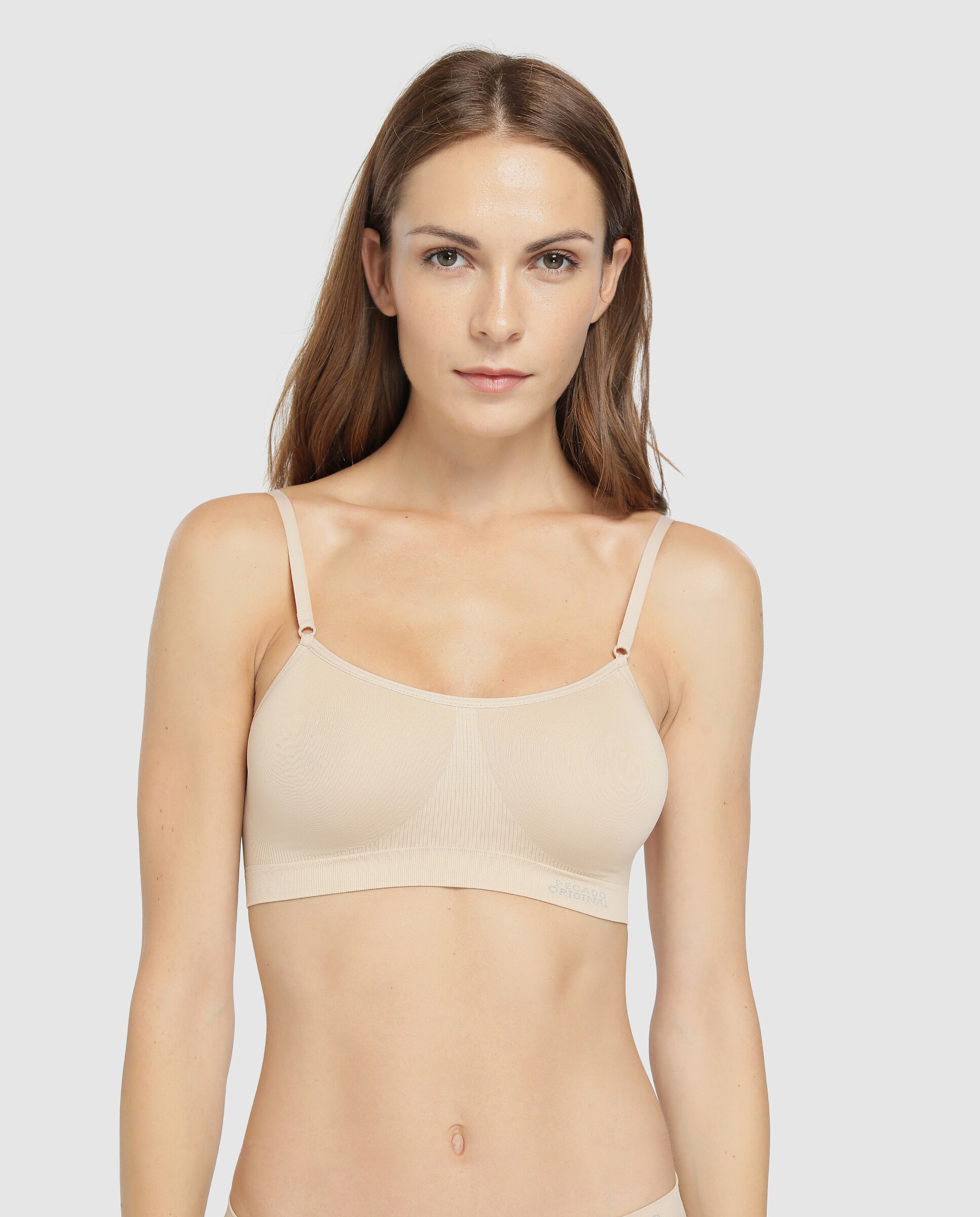 Sujetador de mujer Pecado Original tipo top sin aro - Rojo Granate Arena-1
