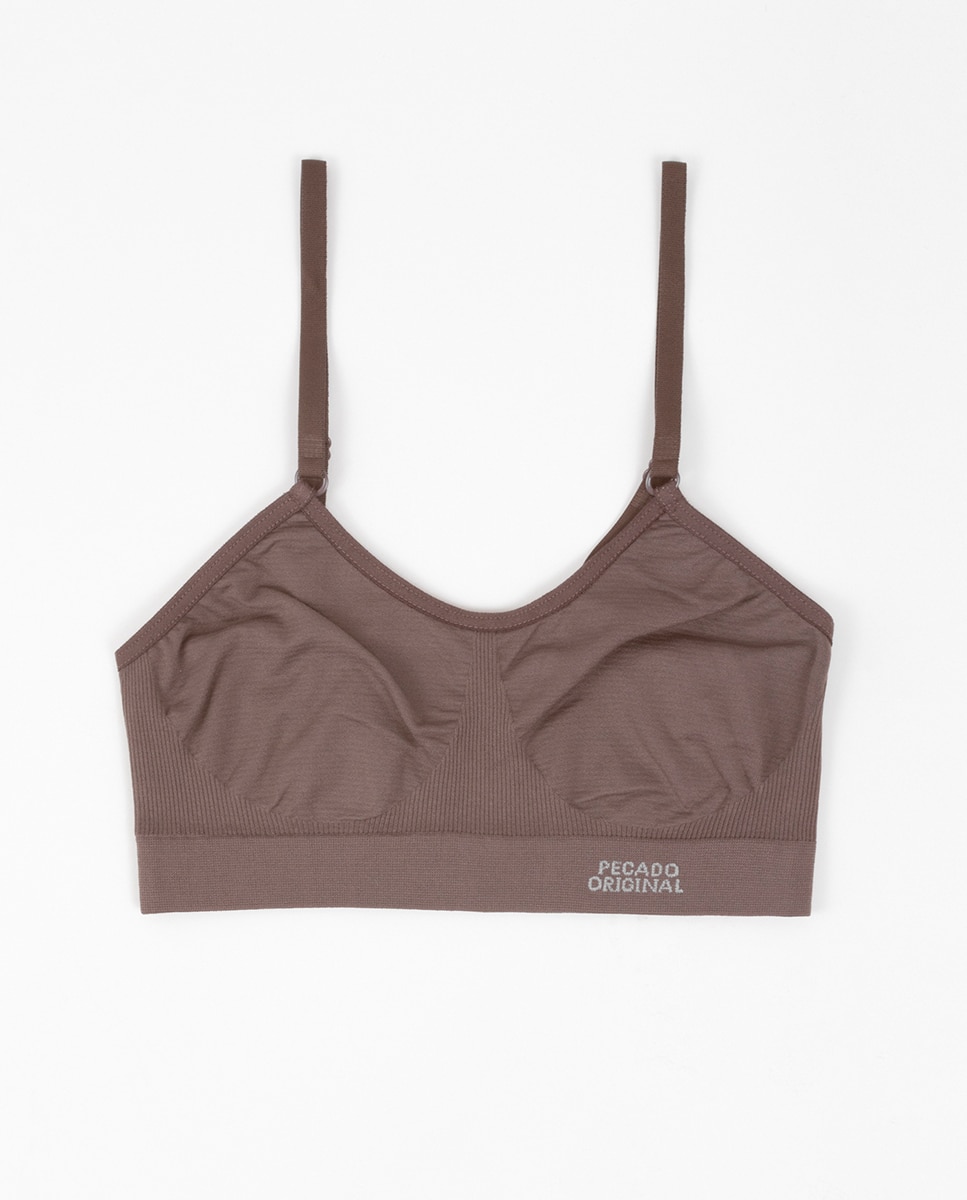Soutien de mulher Pecado Original tipo top sem aro Taupe-3
