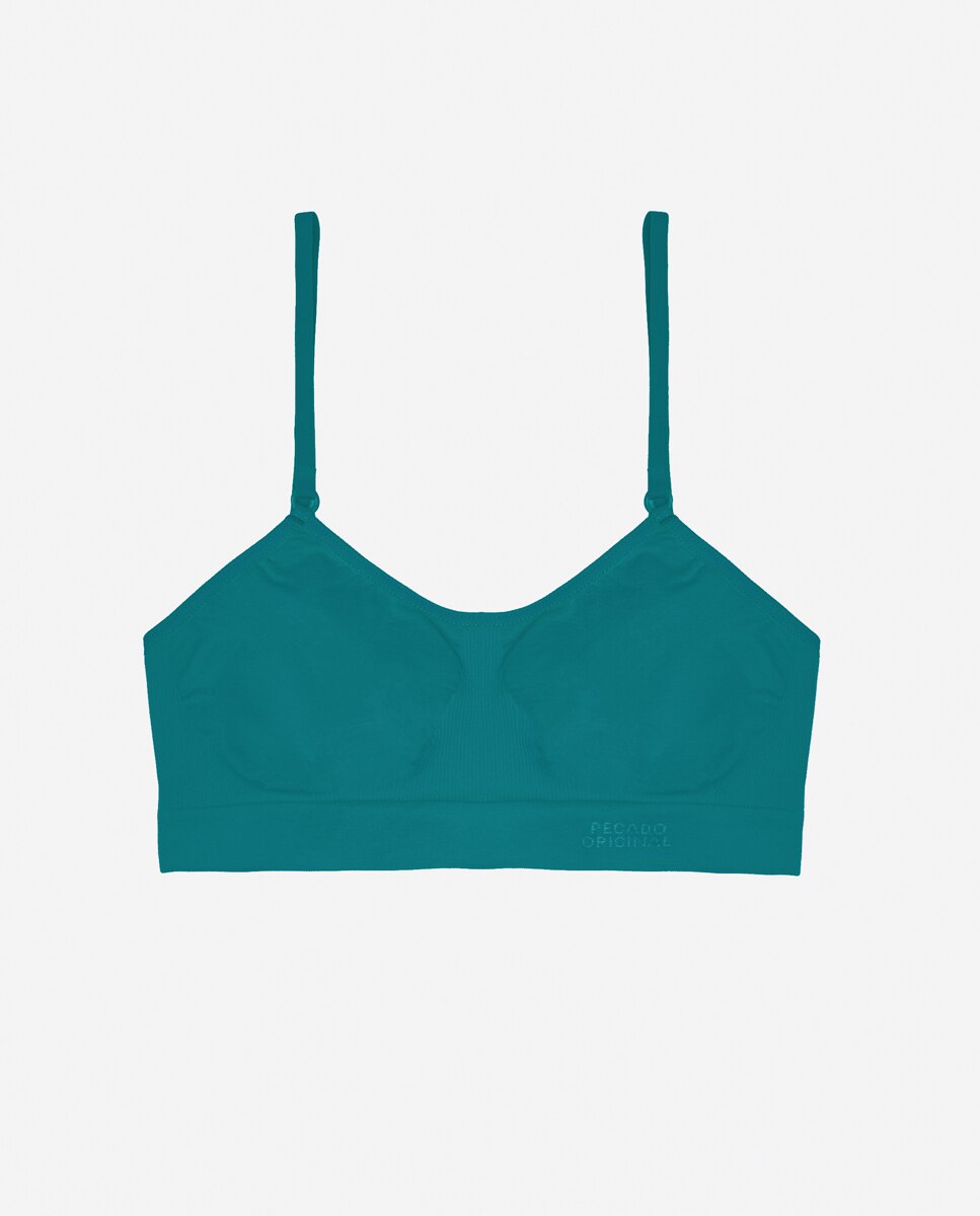 Sujetador de mujer Pecado Original tipo top sin aro - Verde oscuro Verde oscuro-3