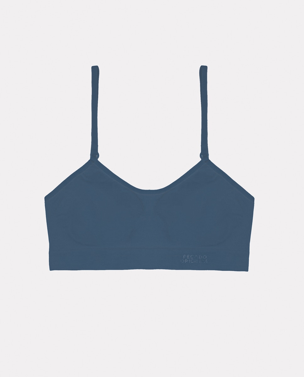 Soutien de mulher Pecado Original tipo top sem aro Azul-3