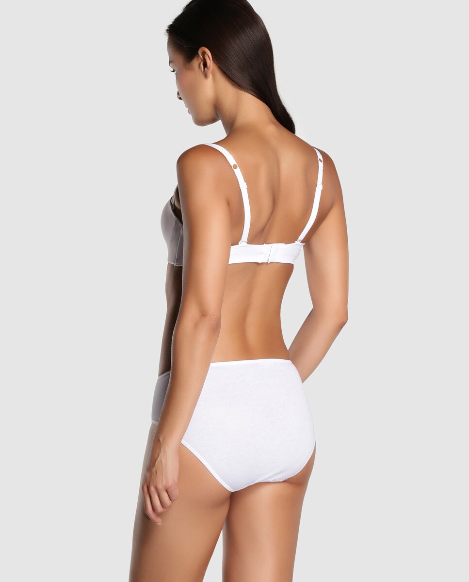Braga midi de algodón/lycra sin costuras - Avet - Blanco Blanco-2