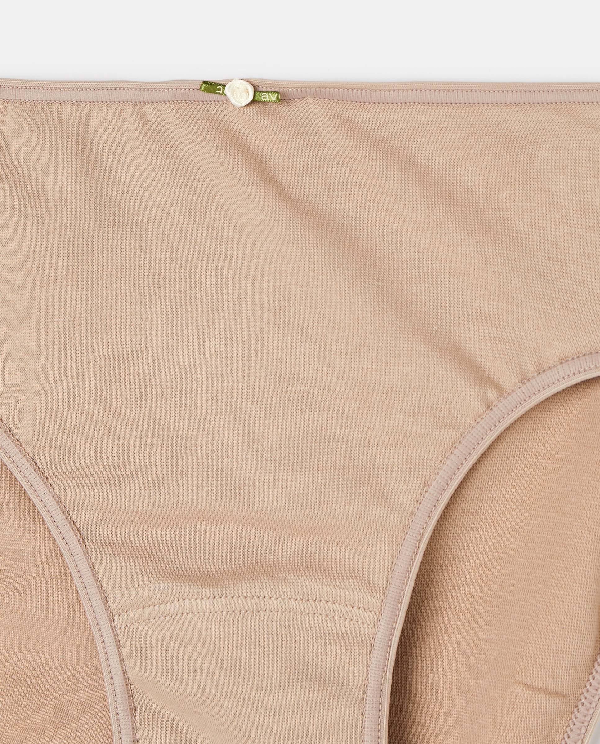 Cueca Midi de Algodão/Licra sem Costuras Areia-5