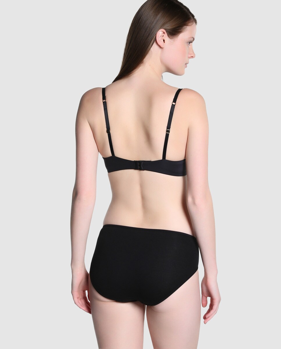 Braga midi de algodón/lycra sin costuras - Avet - Negro Negro-2