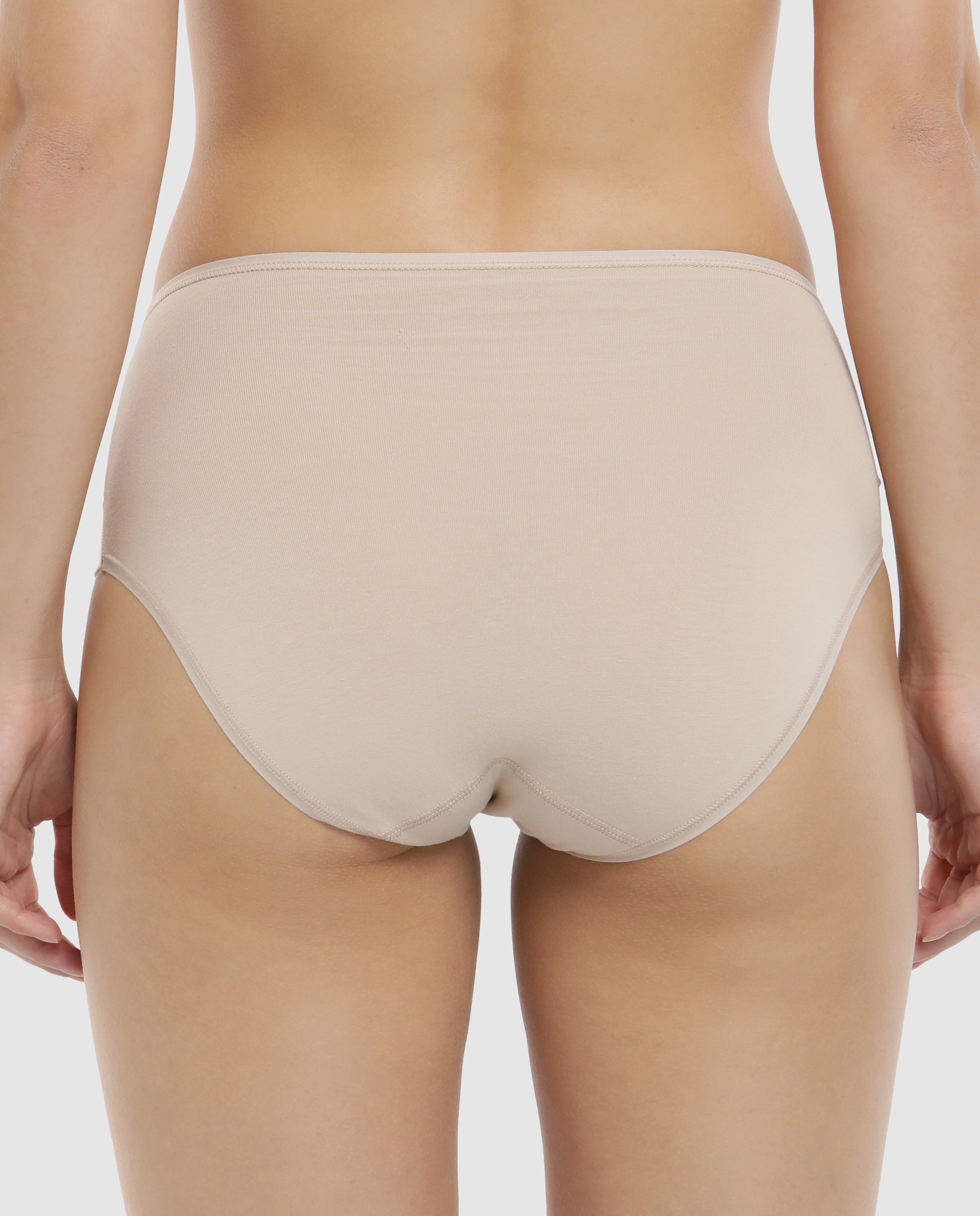 Cueca alta Pecado Original em algodão e licra Areia-2