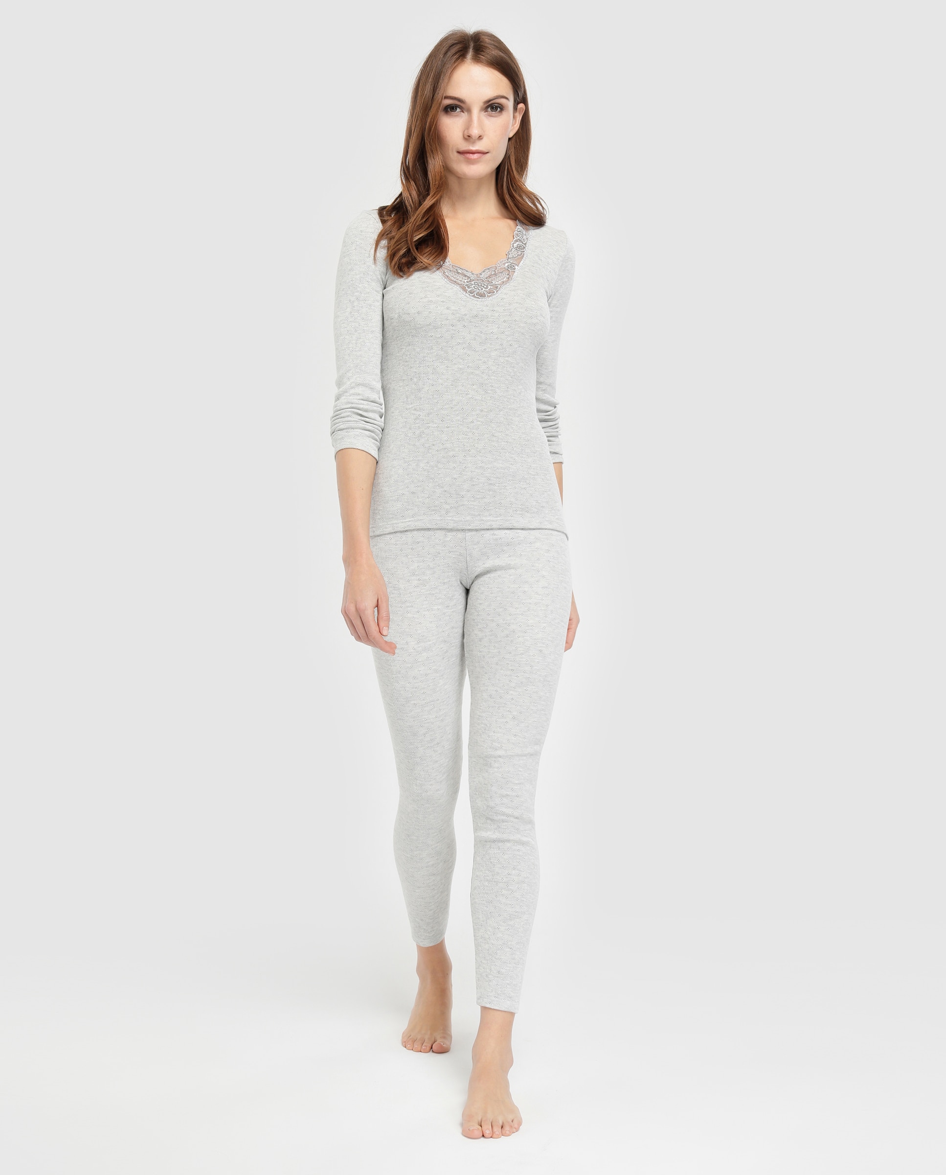 Imagem 0 de Leggings térmicas Fancy Knit Thermolactyl grau 4