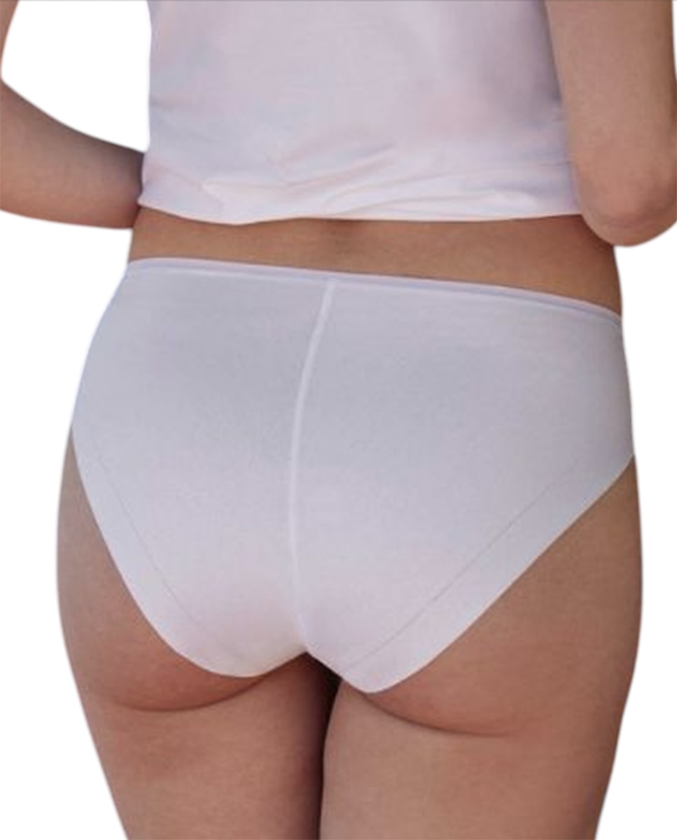 Bragas alta clásicas lisas de mujer - Janira - Blanco Blanco-2