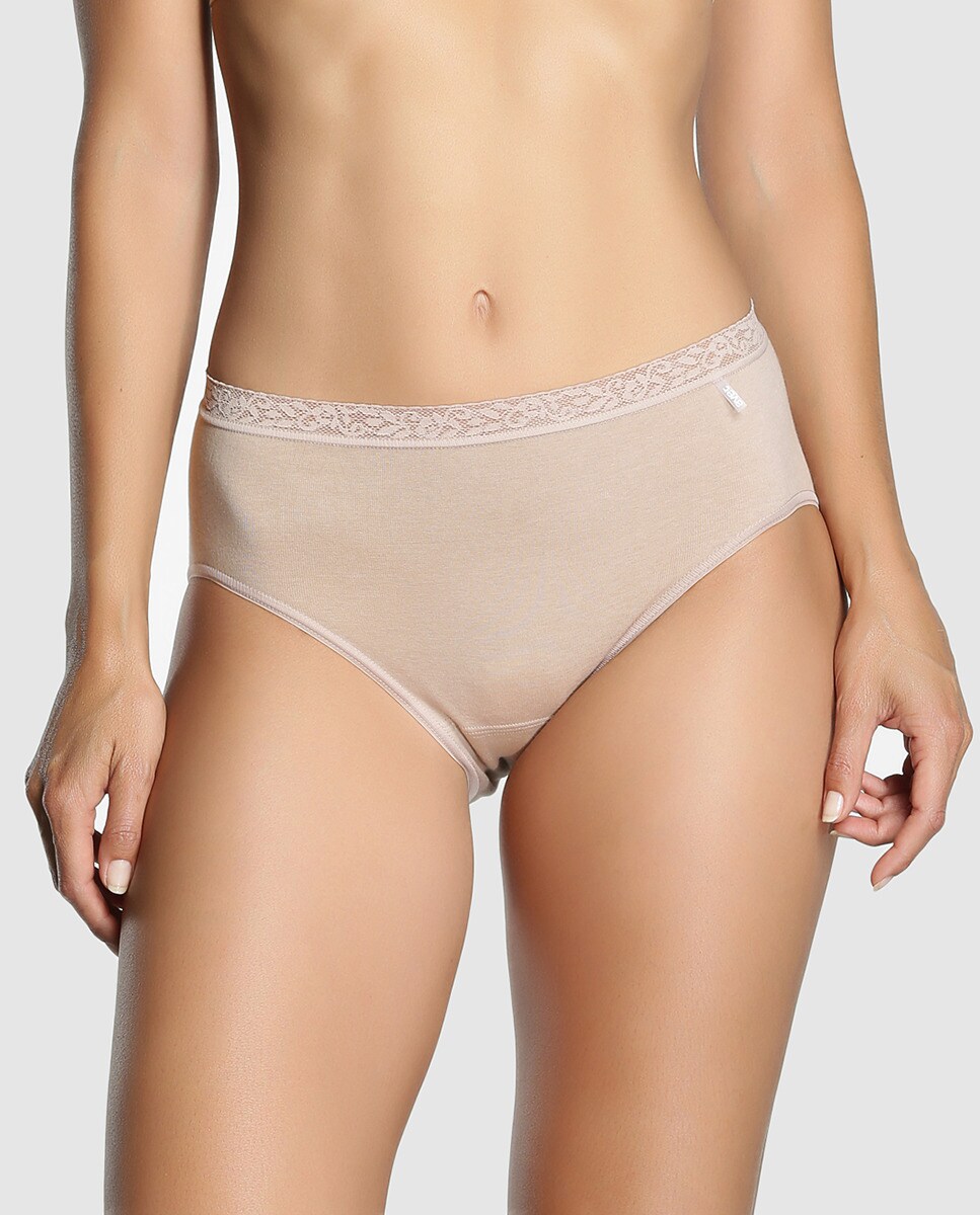 Imagem 0 de Cueca Midi de Algodão/Licra com Renda e sem Costuras