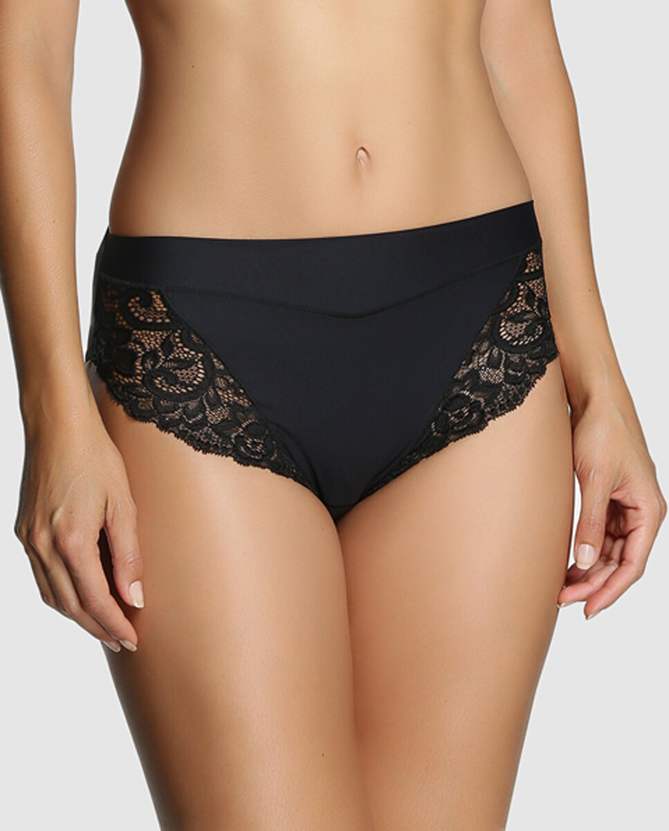 Braga con encaje floral de mujer Janira - Negro Negro-1
