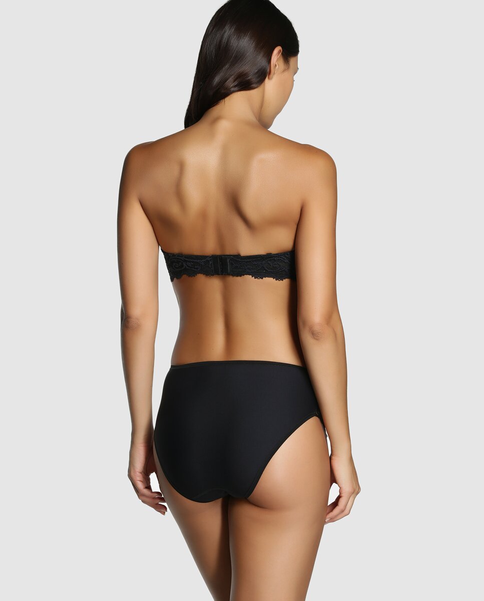 Braga con encaje floral de mujer Janira - Negro Negro-2