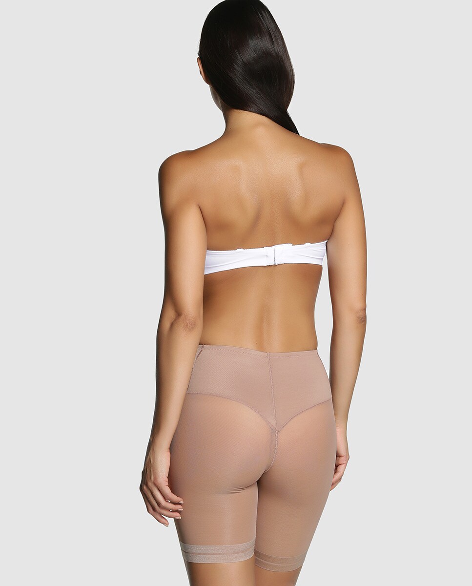 Calças shapewear ventre liso e anticartucheiras de mulher Janira Castanho-escuro-2