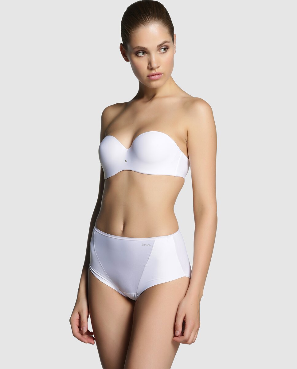 Cuecas de microfibra com máximo conforto de mulher Janira Branco-3