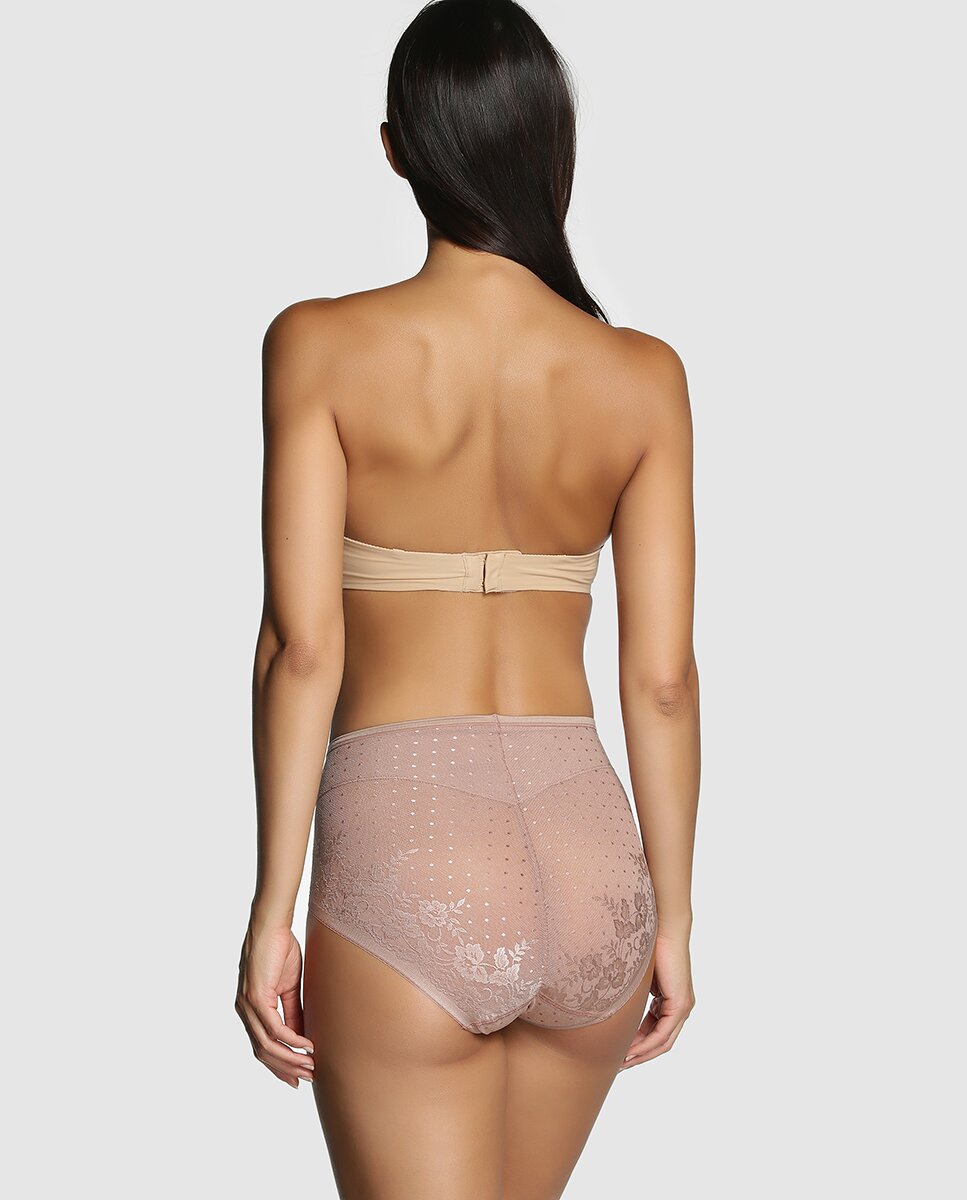 Braga moldeadora con control y diseño floral de mujer Janira - Beige Beige-2