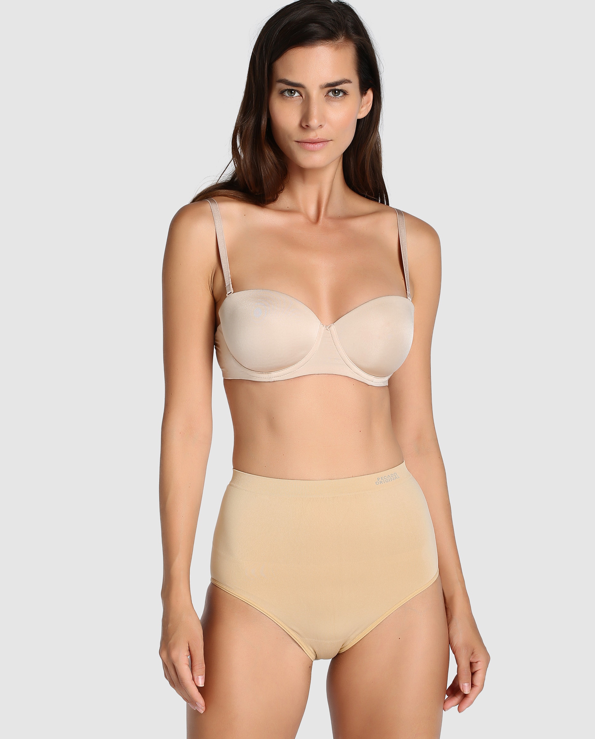 Cueca de mulher Pecado Original de poliamida Areia-3