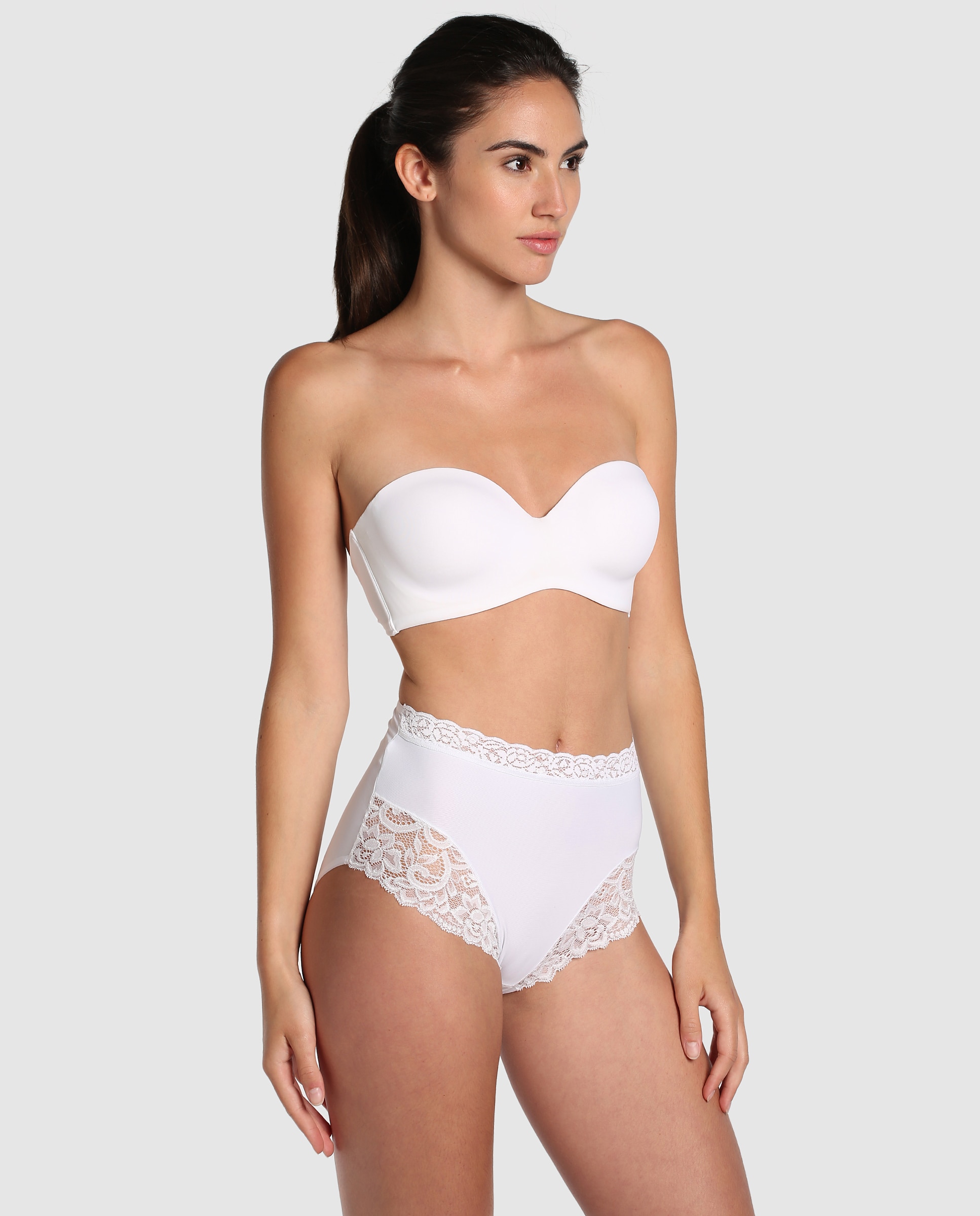 Braga de mujer Janira clásica alta - Blanco Blanco-3