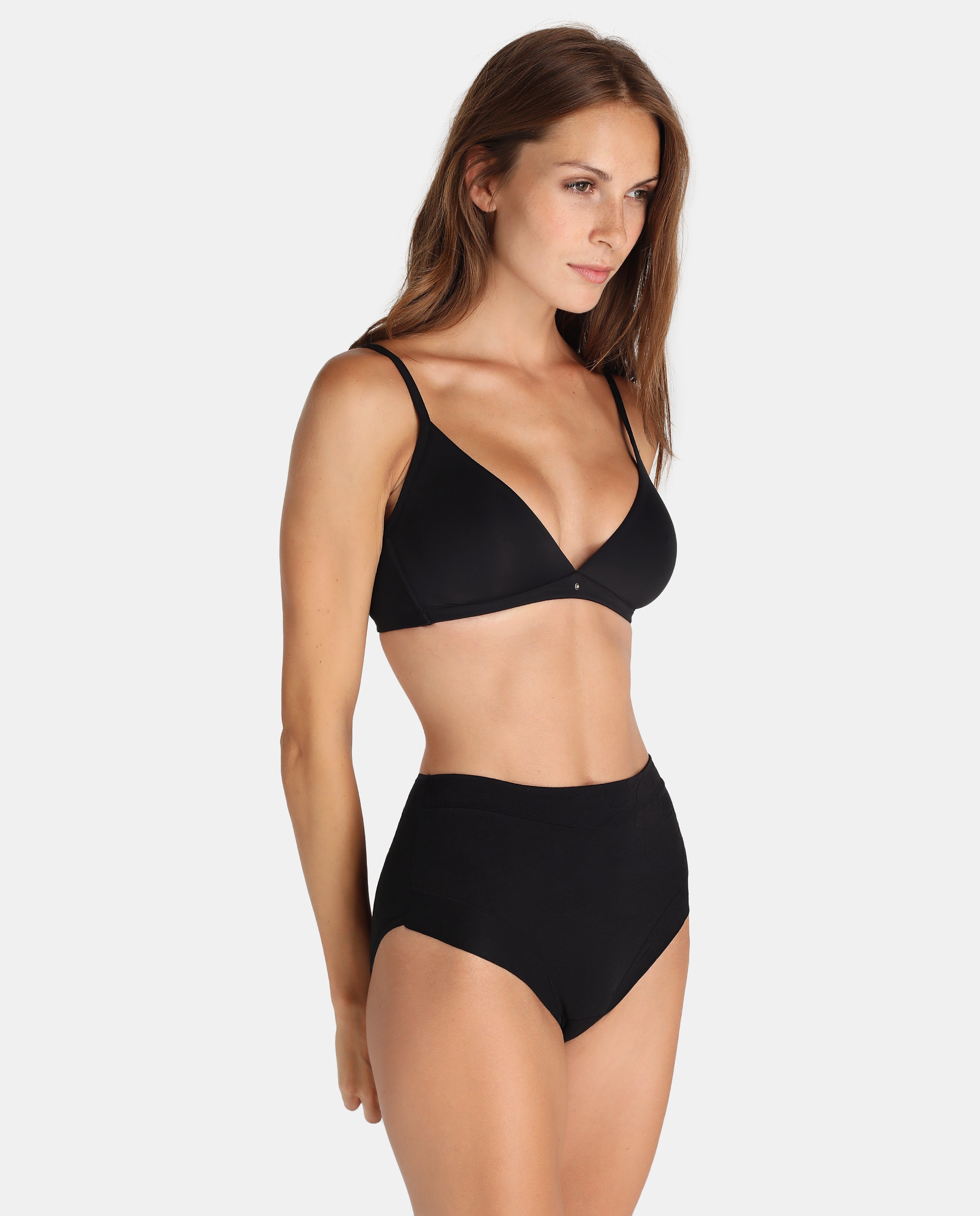 Cuecas de mulher Janira clássicas de cintura alta Preto-3