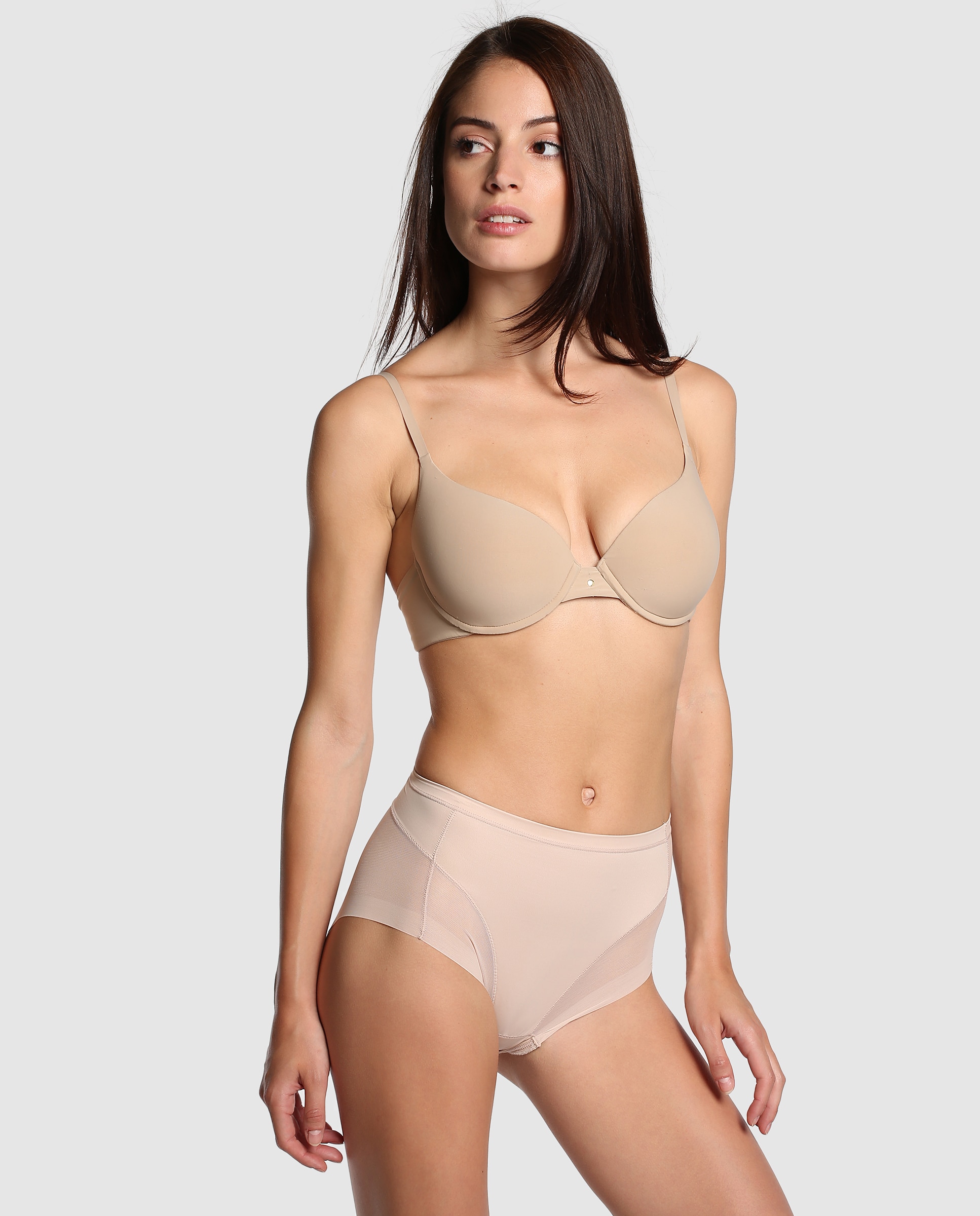 Cuecas altas de mulher Janira de corte clássico Marfim-3