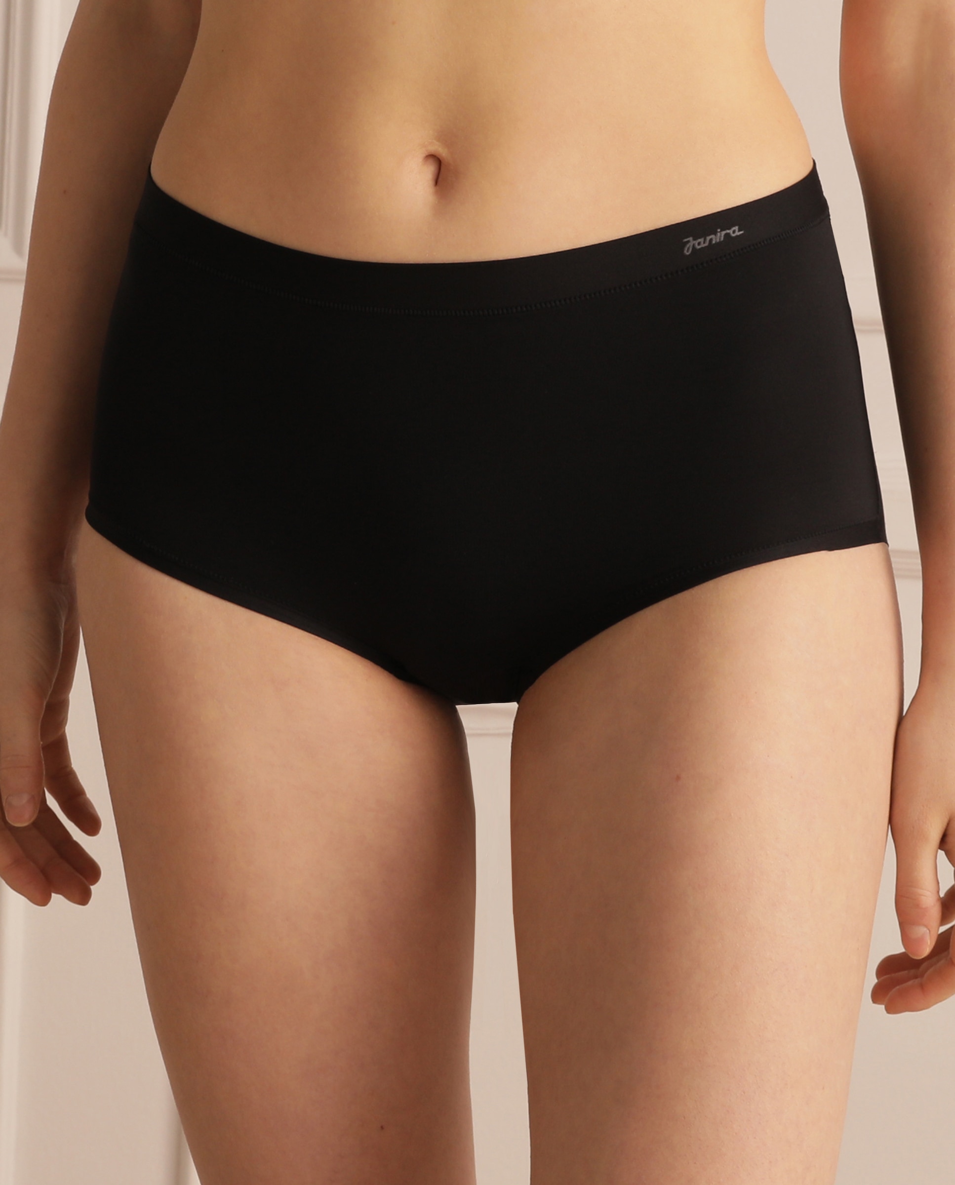 Cueca de cintura subida lisas Preto-1