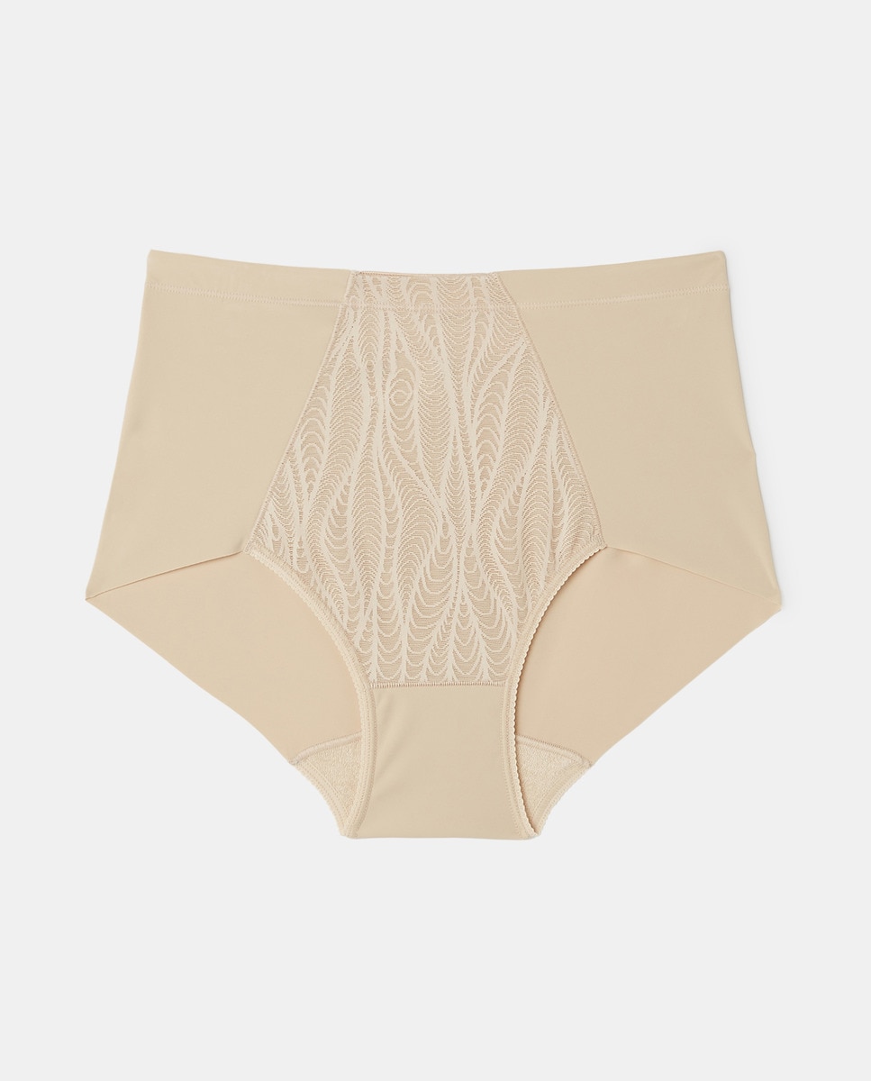Cueca de Controlo com Corte de Laser e Renda Areia-3