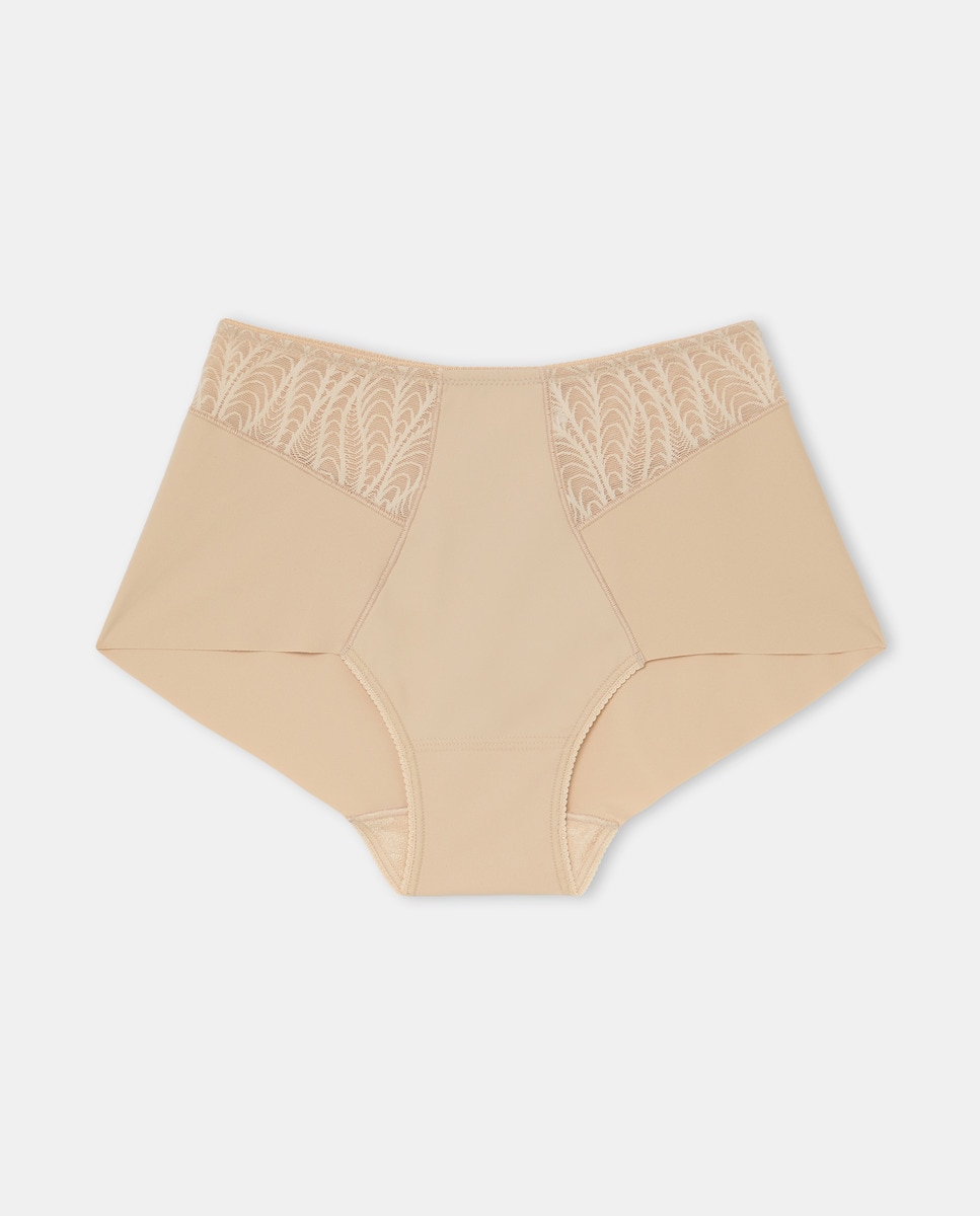 Cueca de Corte Laser com Renda Bege-3