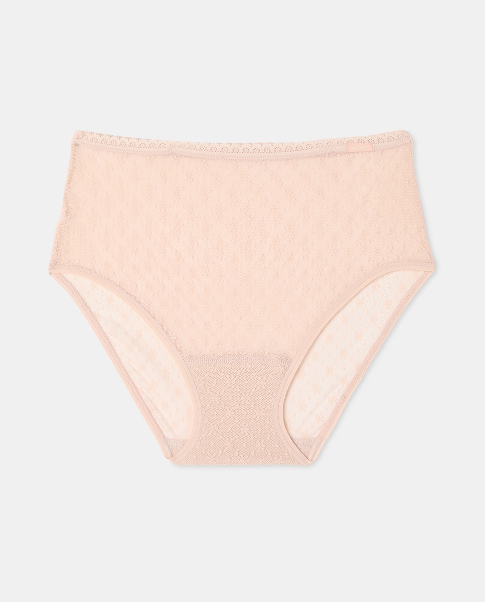 Cueca Clássica com Renda Natural-1