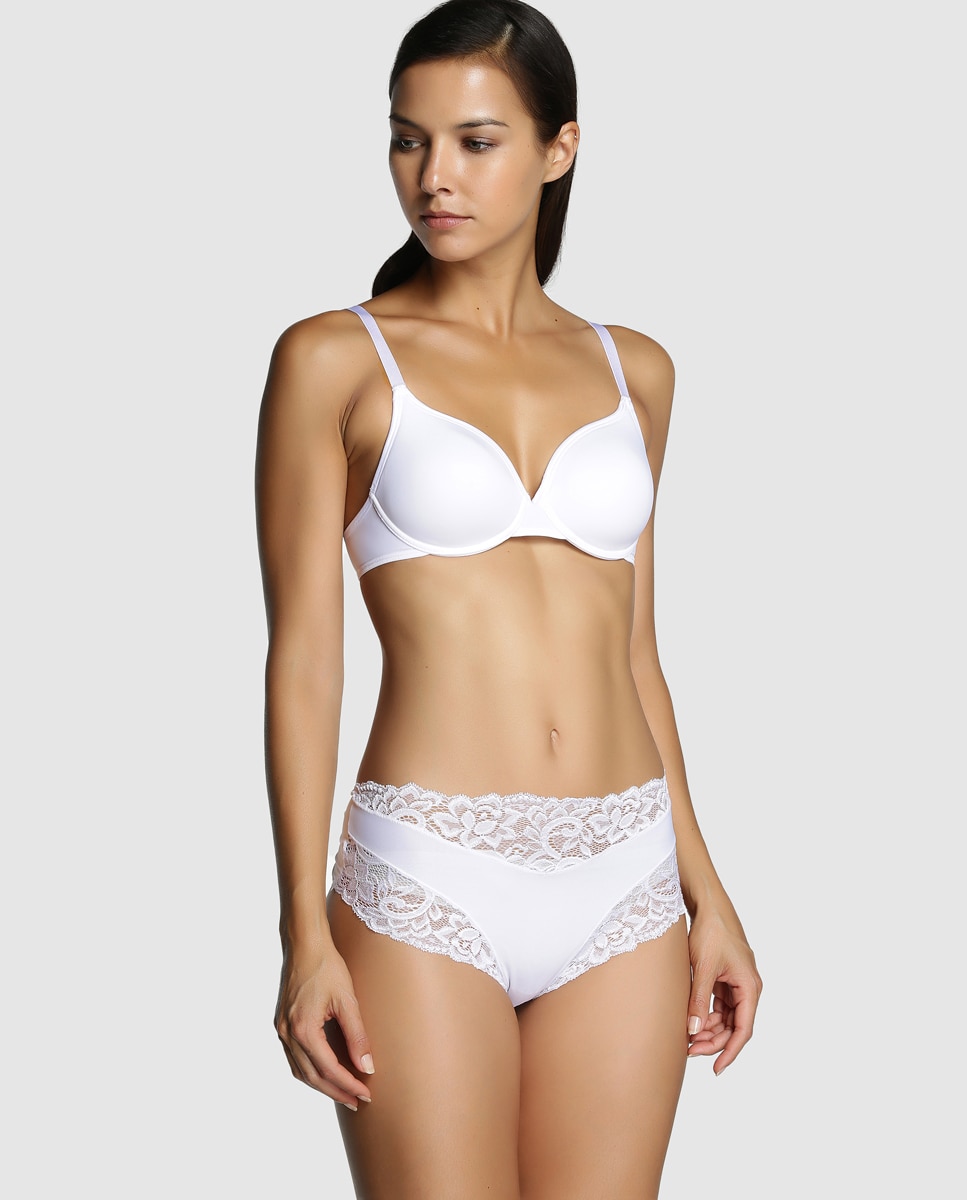 Braga con encaje floral de mujer Janira - Perla Perla-3