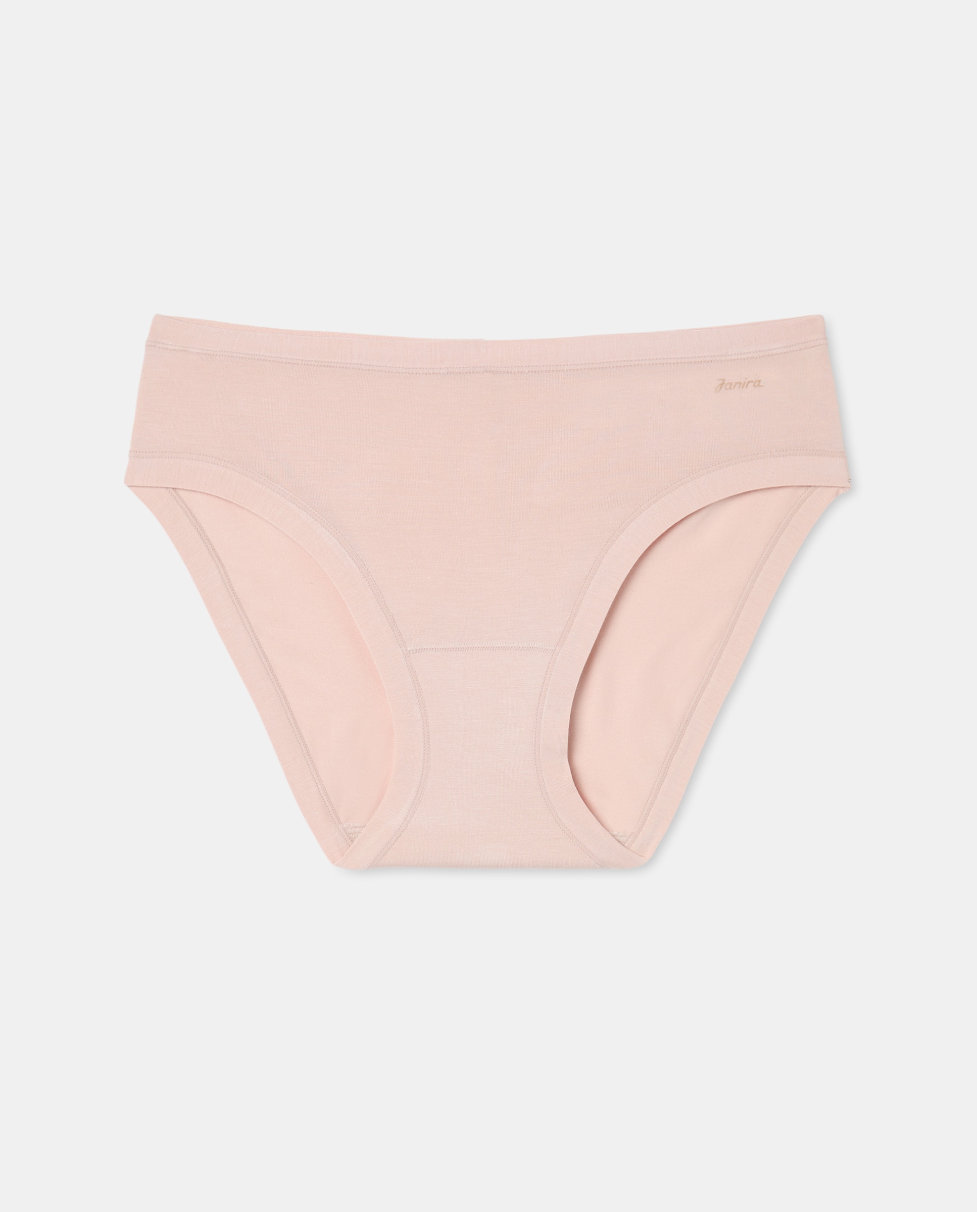 Cueca de Micro Modal Elástica com Tato Suave Bege-3