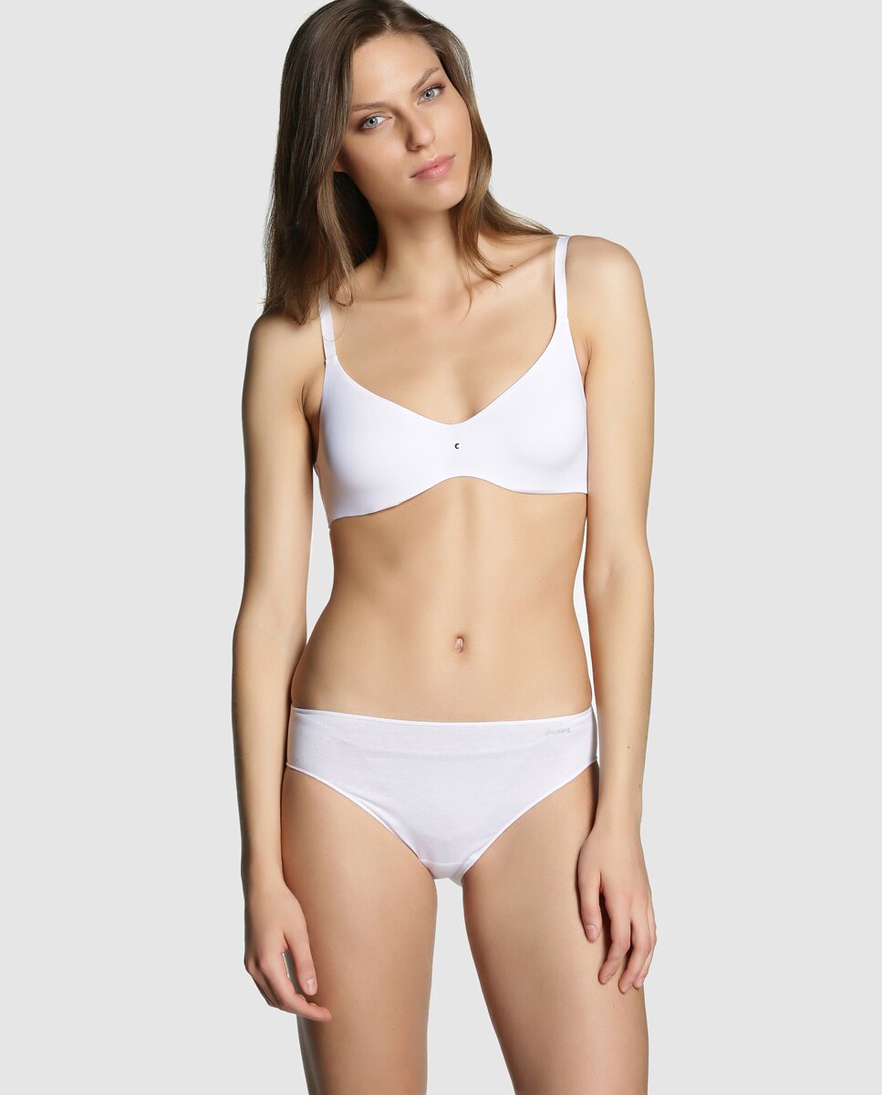 Braga de algodón con máximo confort de mujer Janira - Blanco Blanco-3