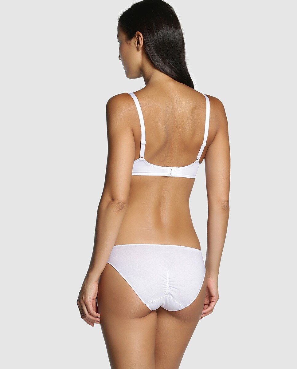 Cuecas de algodão com máximo conforto de mulher Janira Branco-3