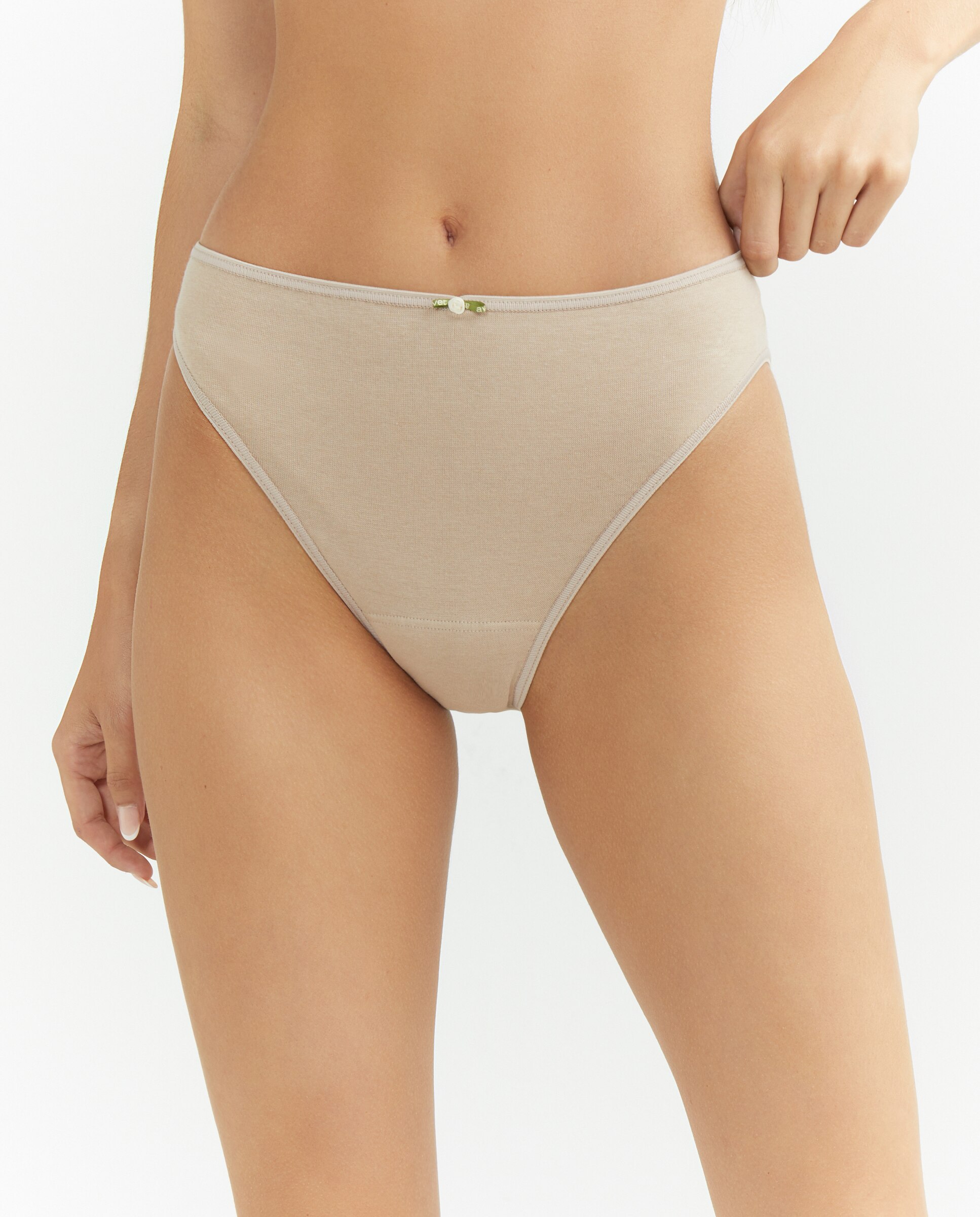 Cueca Mini de Algodão/Licra sem Costuras Areia-1