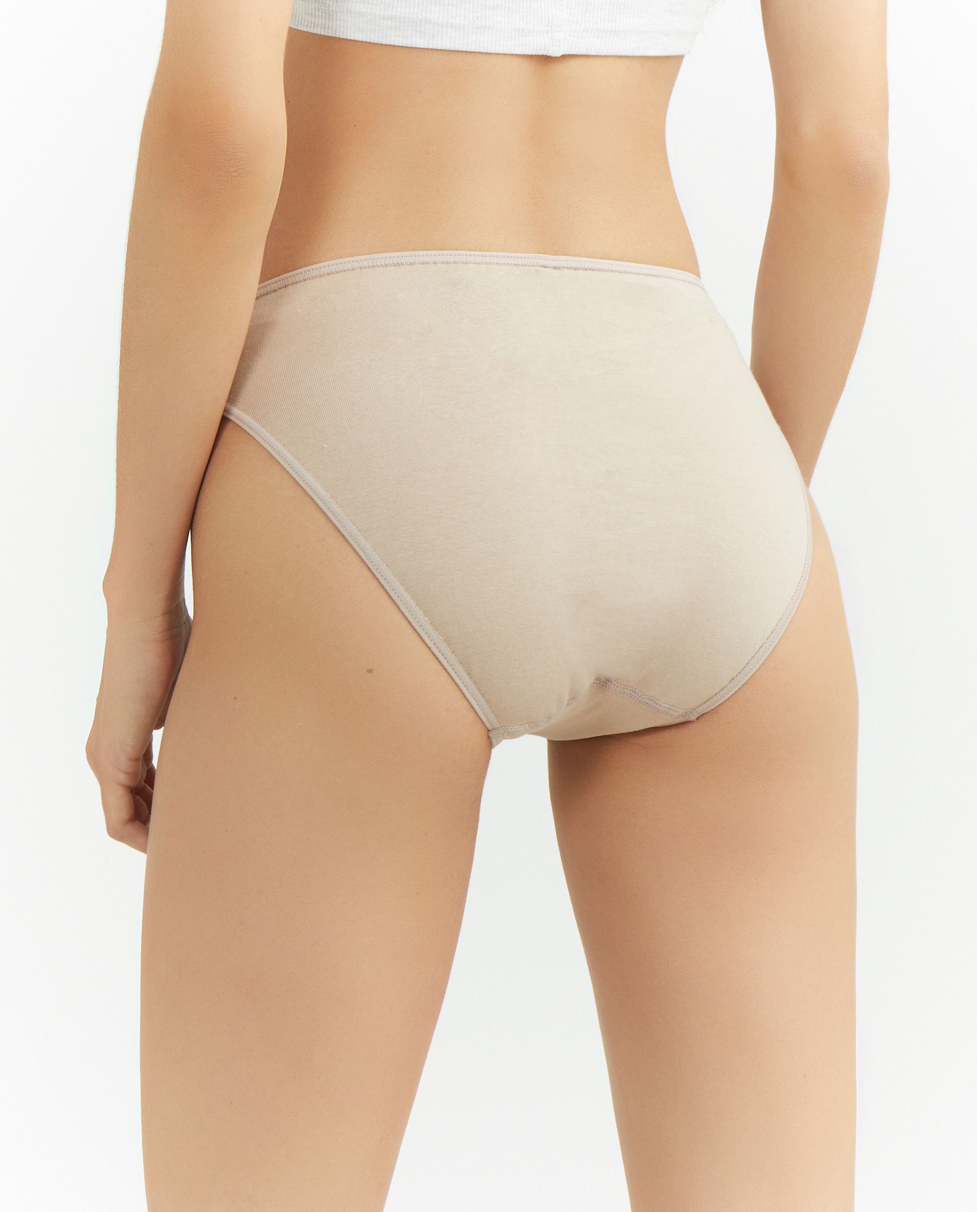 Cueca Mini de Algodão/Licra sem Costuras Areia-2