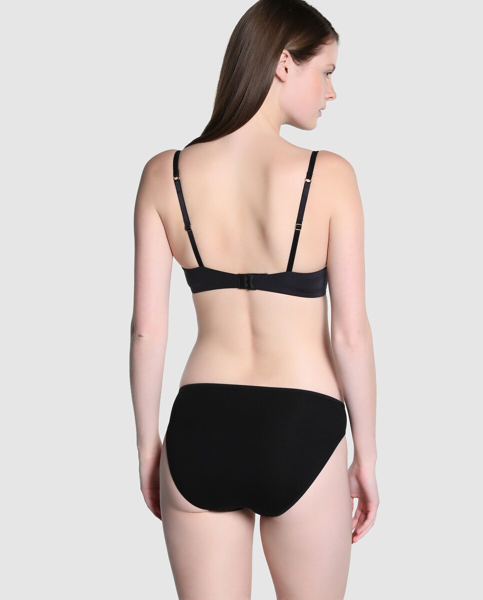 Braga mini de algodón/lycra sin costuras - Avet - Negro Negro-2