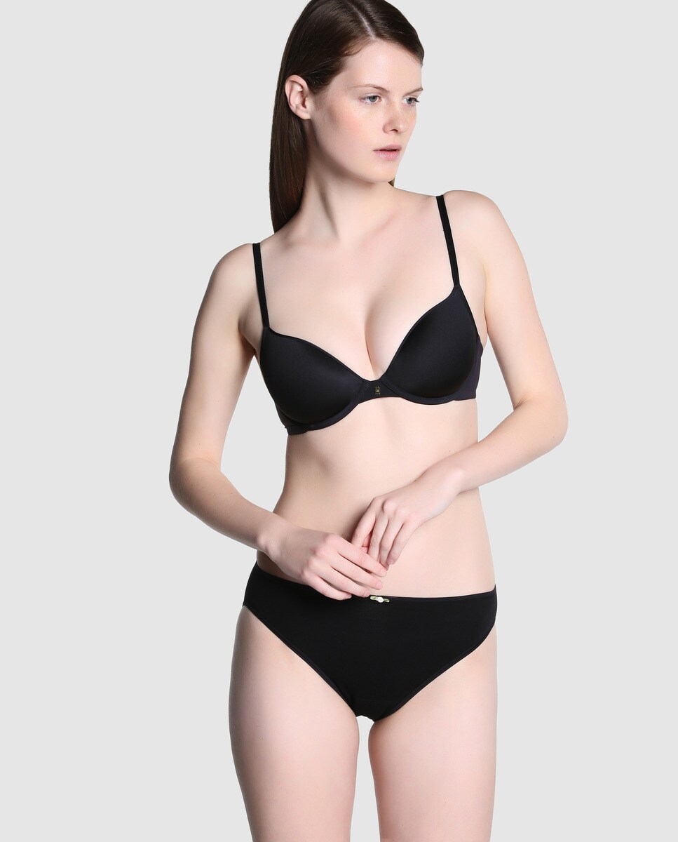 Braga mini de algodón/lycra sin costuras - Avet - Negro Negro-3