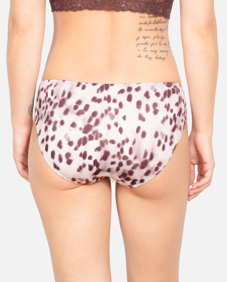 Biquíni com Animal Print Castanho-2