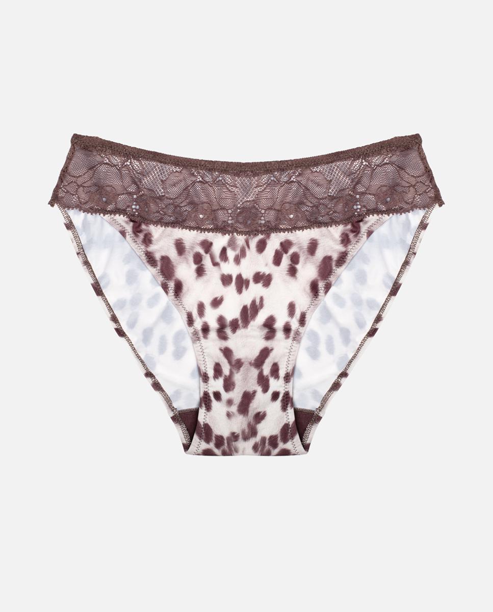 Biquíni com Animal Print Castanho-3
